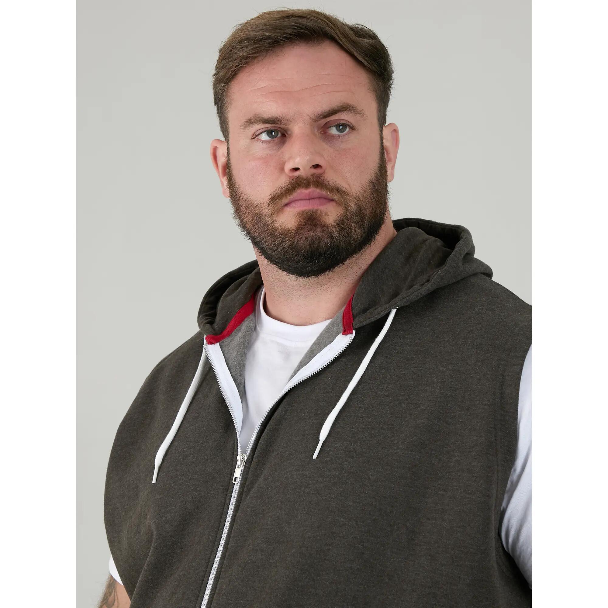 Felpa Con Cappuccio E Zip Intera Kingsize Senza Maniche Uomo Duke D555 Blake 4/6