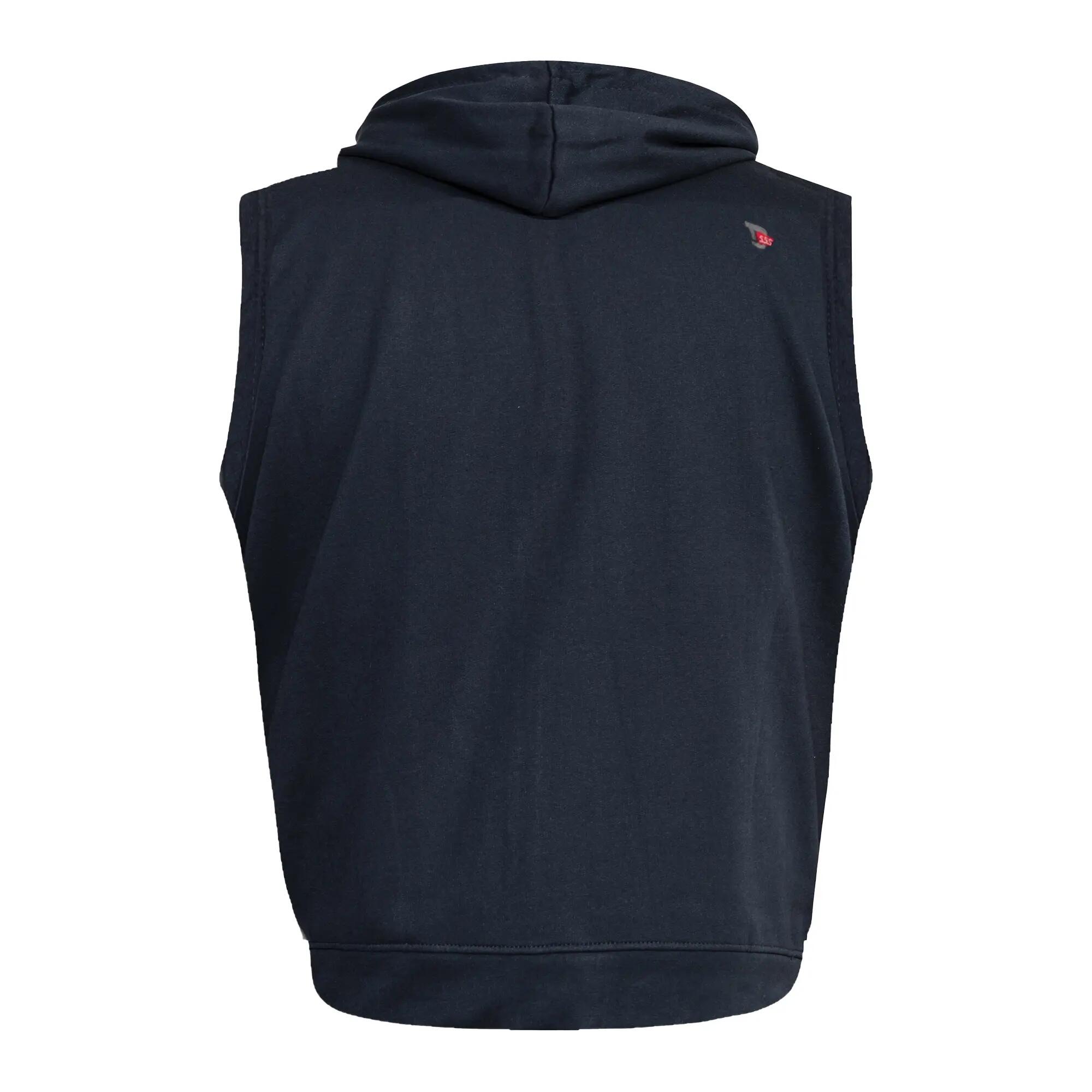 Felpa Con Cappuccio E Zip Intera Kingsize Senza Maniche Uomo Duke D555 Blake Blu 3/6