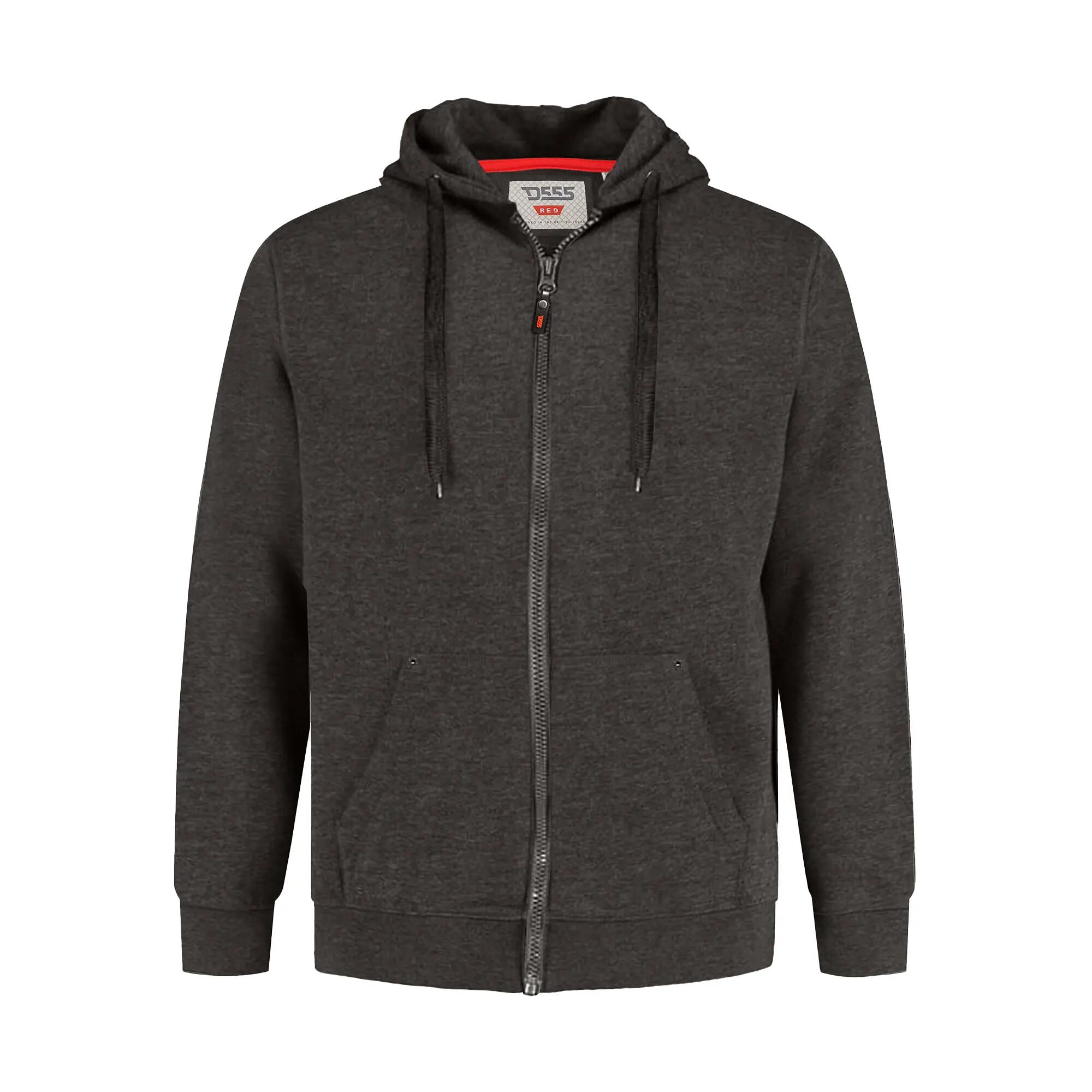 Felpa Con Cappuccio E Zip Intera Kingsize Uomo Duke D555 Rockford Cantor Grigio 2/6