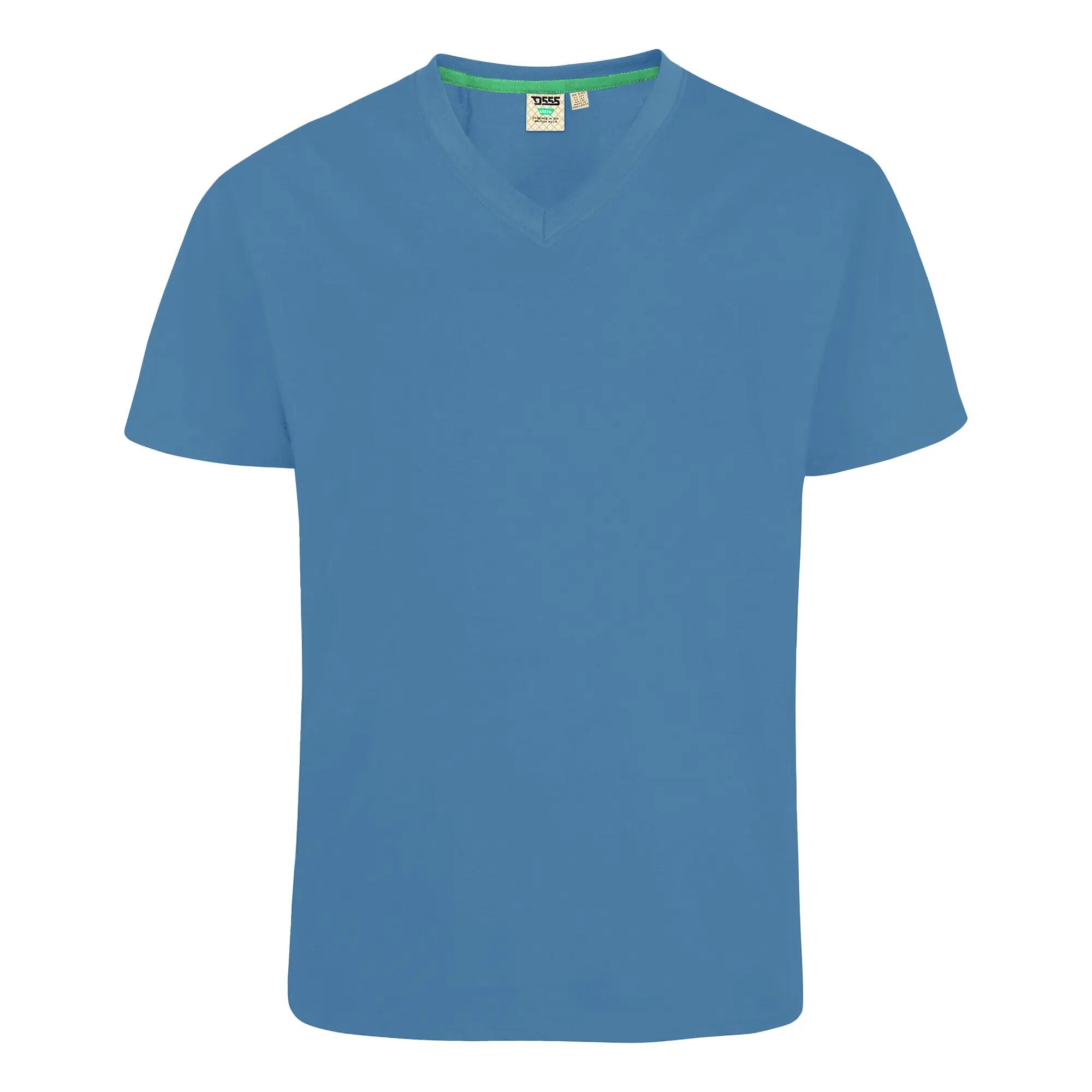 Mens D555 Sig 2 V Neck TShirt (Teal) 2/5