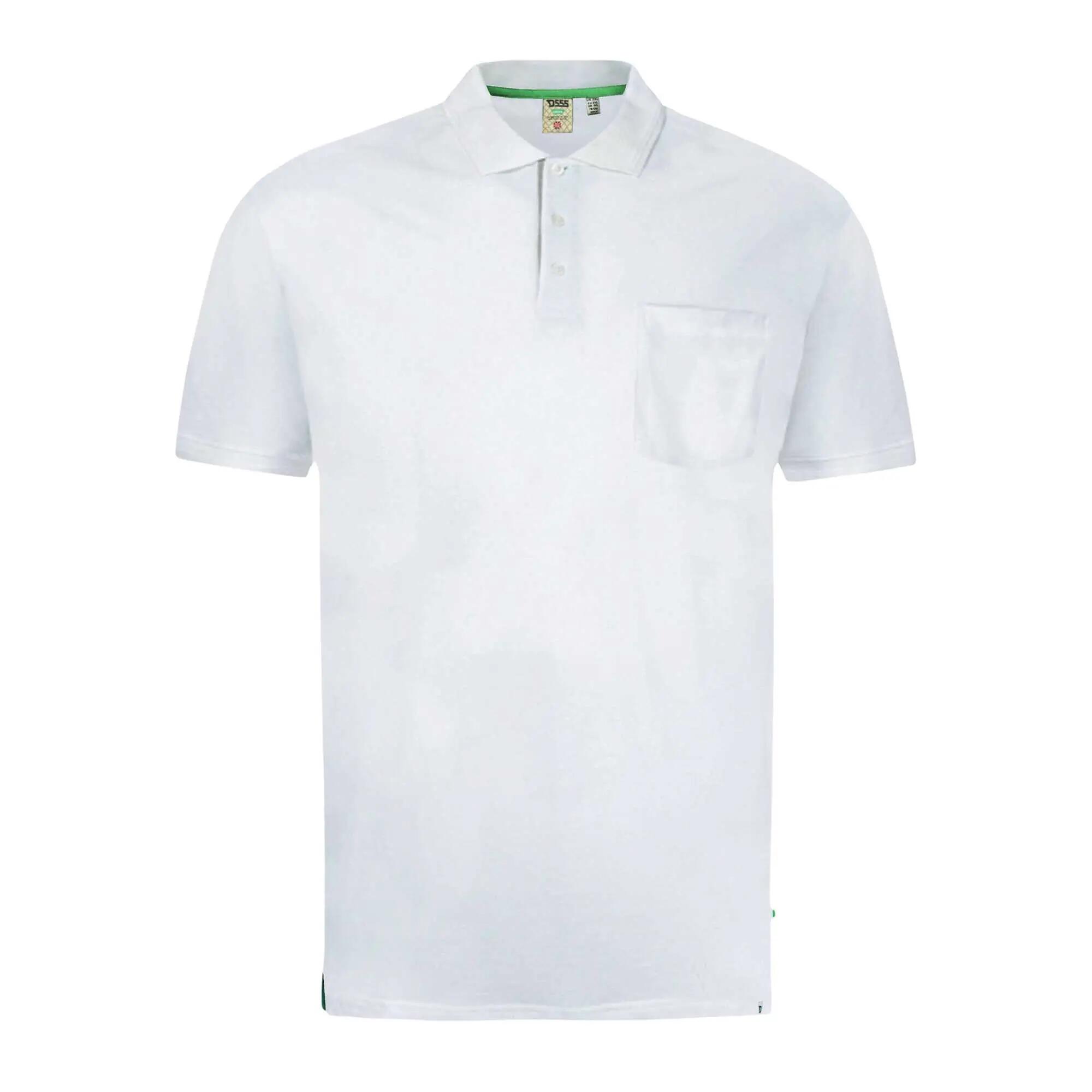 D555 Polo Uni Manches Courtes Grande Taille GRANT Homme (Blanc) 2/7