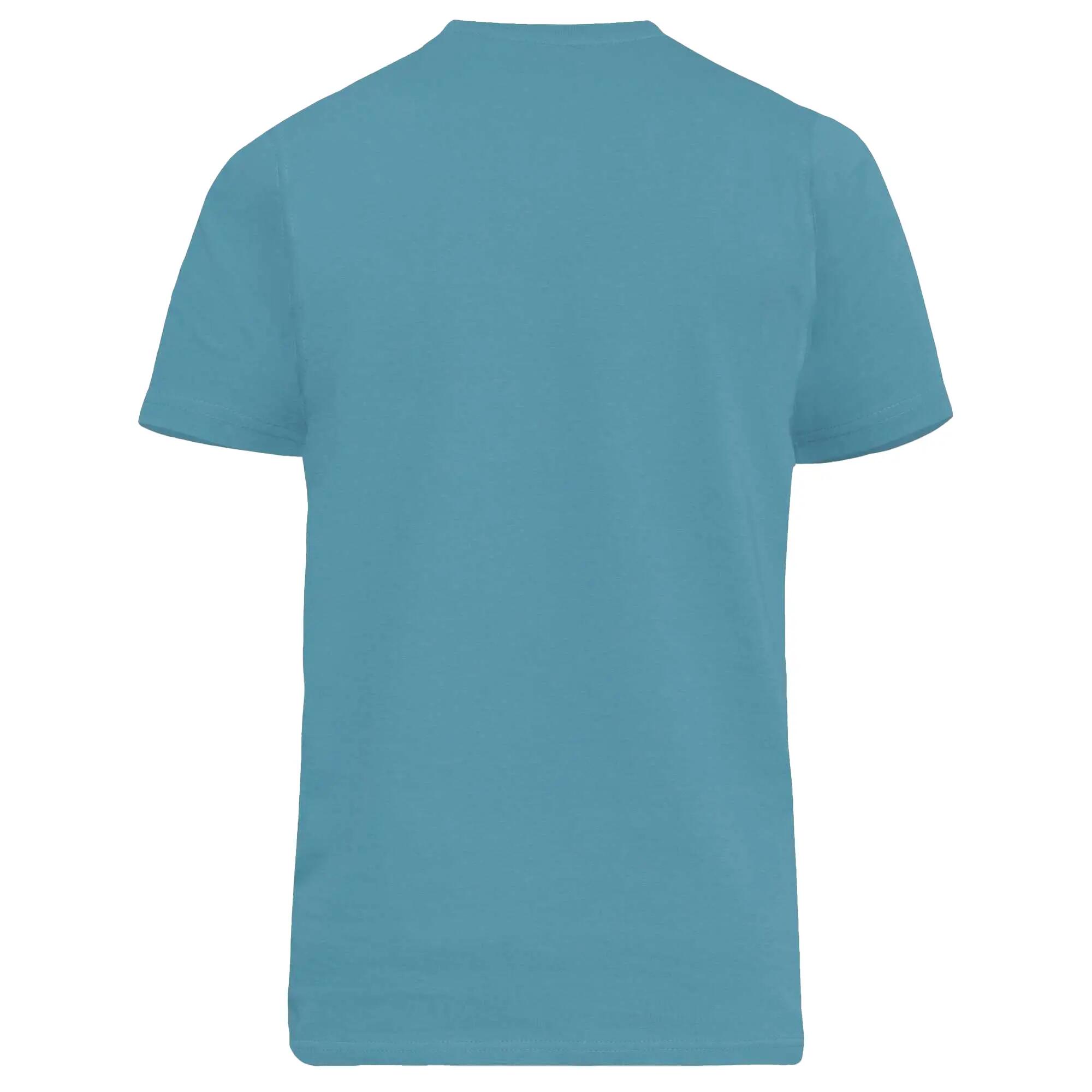 D555 Tshirt Uni Manches Courtes FLYERS Homme (Bleu Sarcelle) 3/5