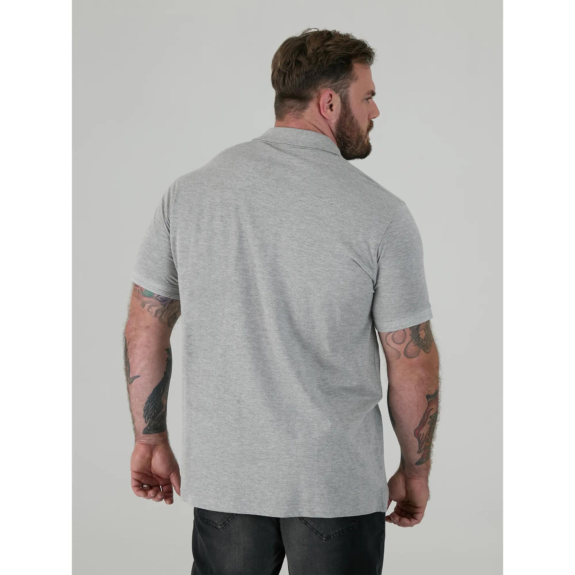 Polo Uni Manches Courtes GRANT Homme (Gris Chiné) 3/6