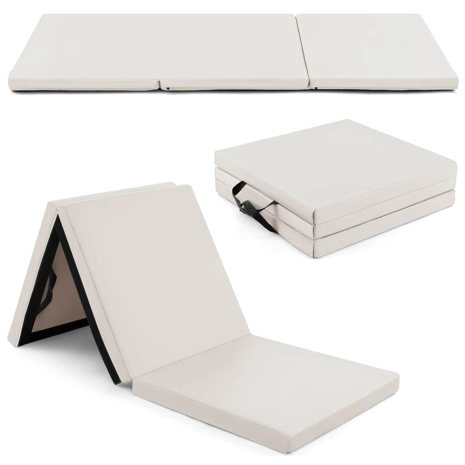 180x60cm Portable Gymnastics Mat 3-Fold Tumbling Mat w/Handles