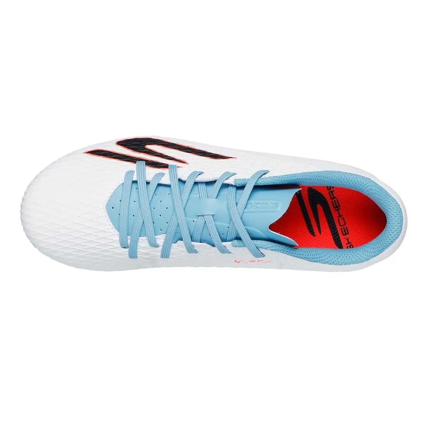 Chaussures De Foot Pour Terrain Ferme PRO Enfant (Blanc / Bleu) 3/5