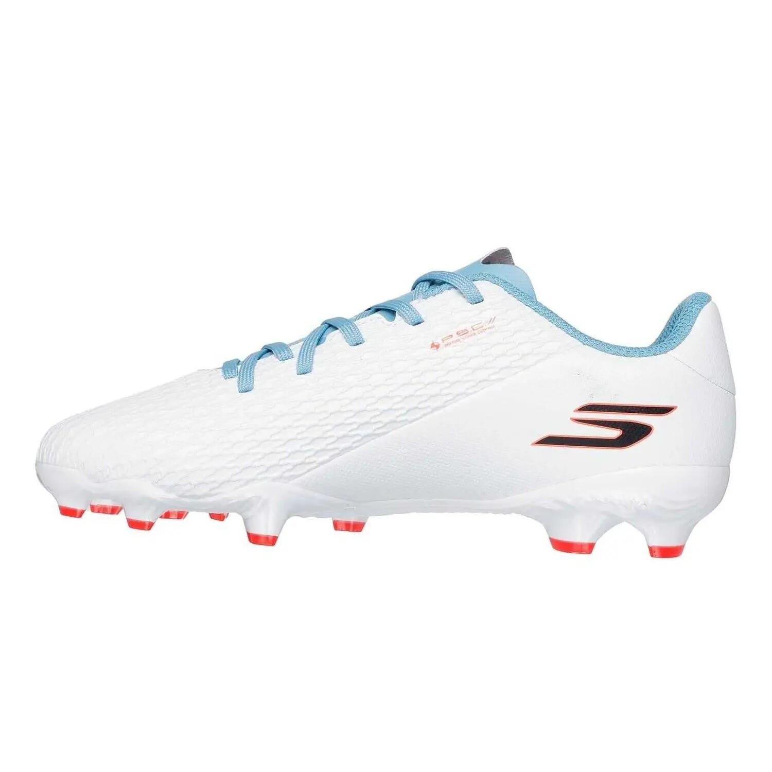 Chaussures De Foot Pour Terrain Ferme PRO Enfant (Blanc / Bleu) 2/5