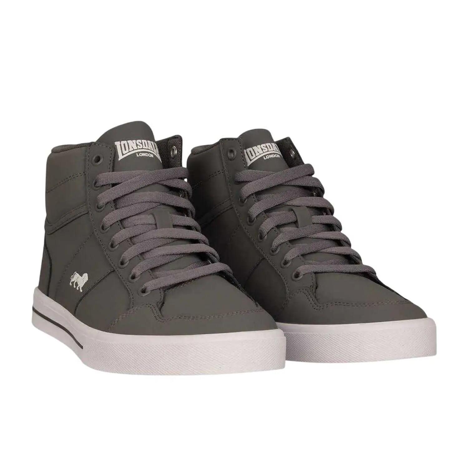 Scarpe Sportive Pelle PiattaBambini Lonsdale Canons Grigio Bianco 5/5