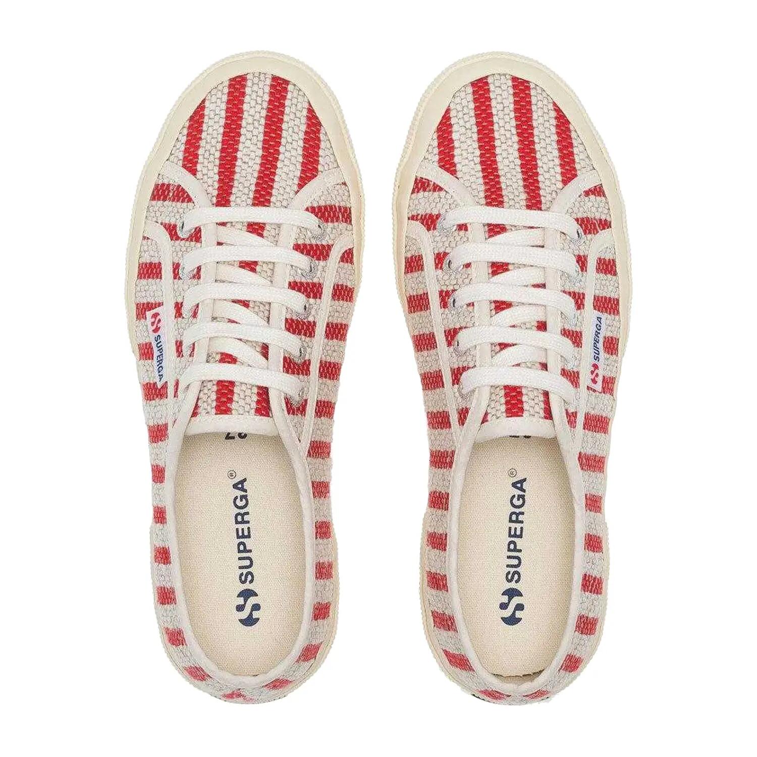 Baskets Motif/style Rayé Femme (Rouge / Blanc Cassé) 3/4