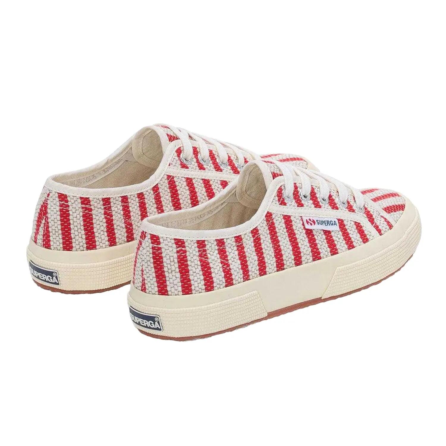 Baskets Motif/style Rayé Femme (Rouge / Blanc Cassé) 2/4