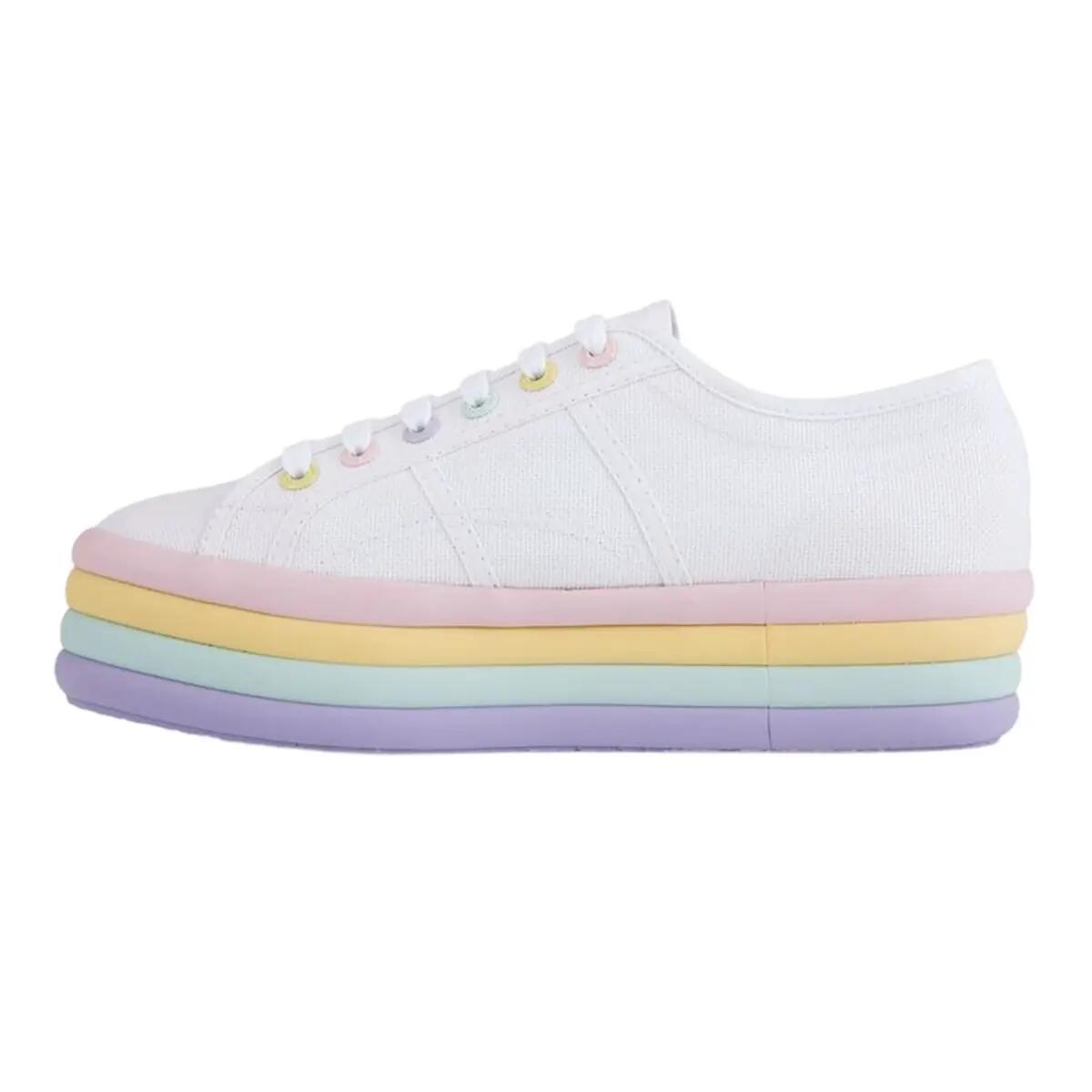 Baskets CANDY Femme (Blanc / Violet Clair / Rose Clair) 2/5