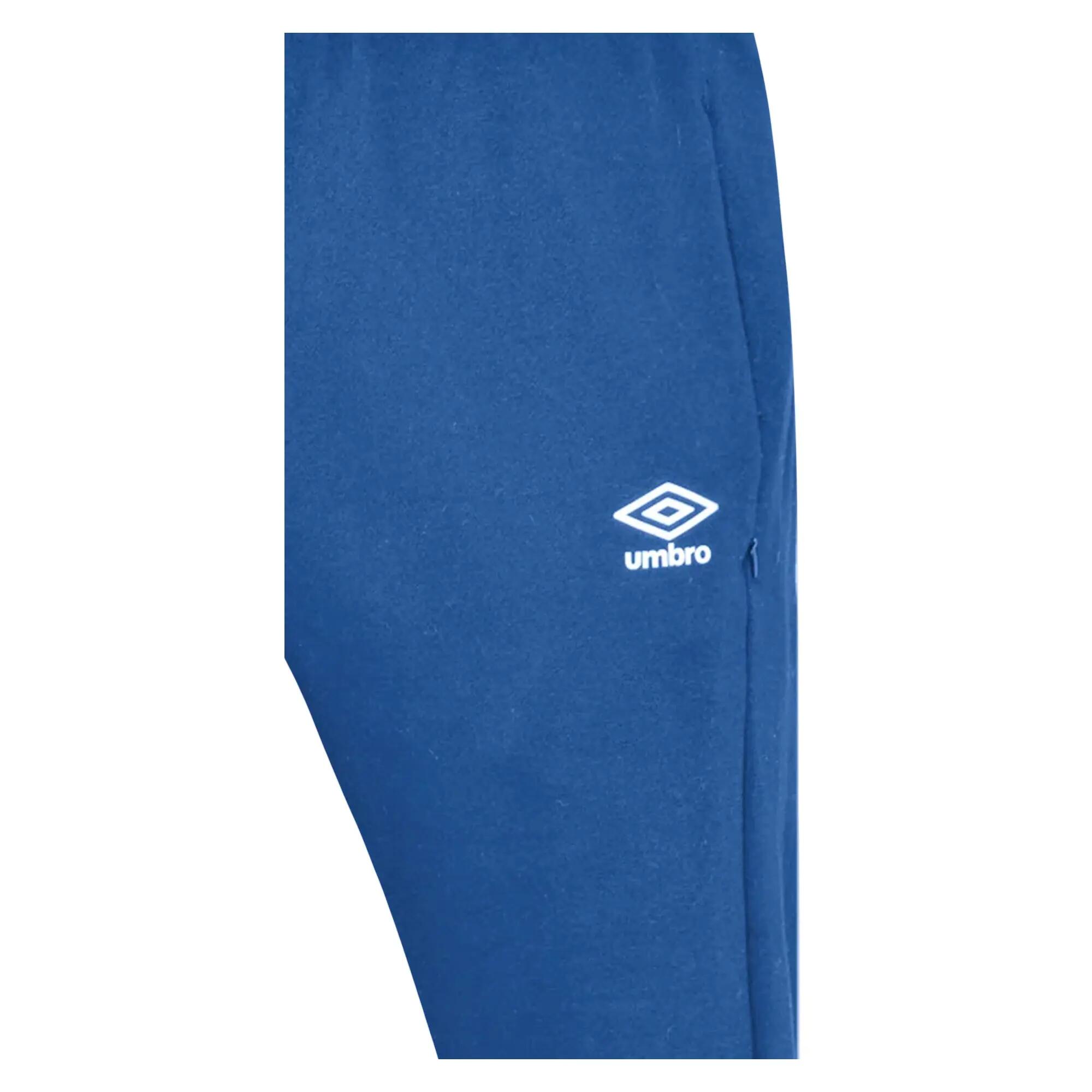 Pantaloni Da Jogging Bambini Umbro Club Leisure Blu Reale Bianco 4/4