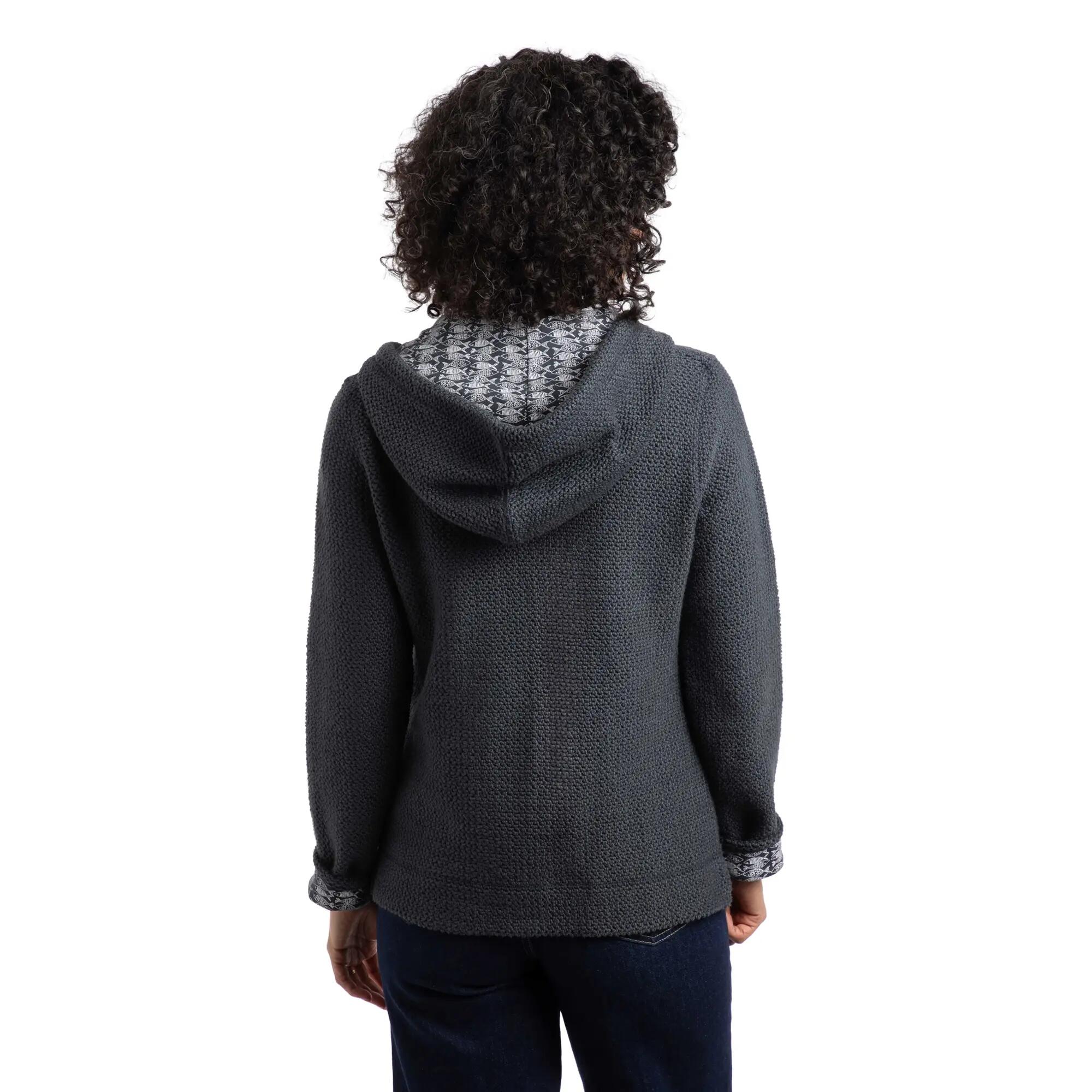 Felpa Con Cappuccio E Zip Intera Donna Weird Fish Chicoa Blu Navy 6/6
