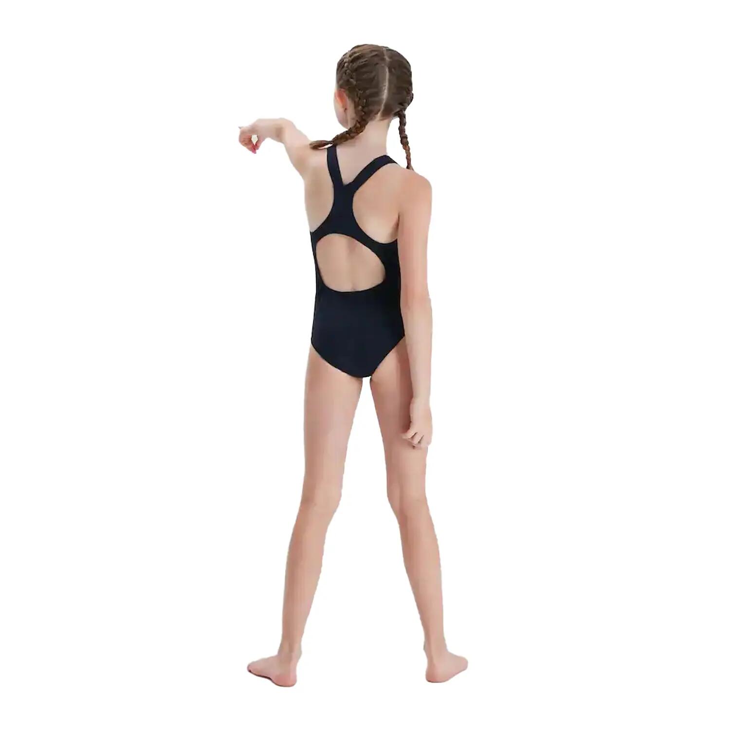 Maiô Speedo Eco Endurance+ Medalist para meninas - Azul Marinho - Tamanho 9-10 3/7