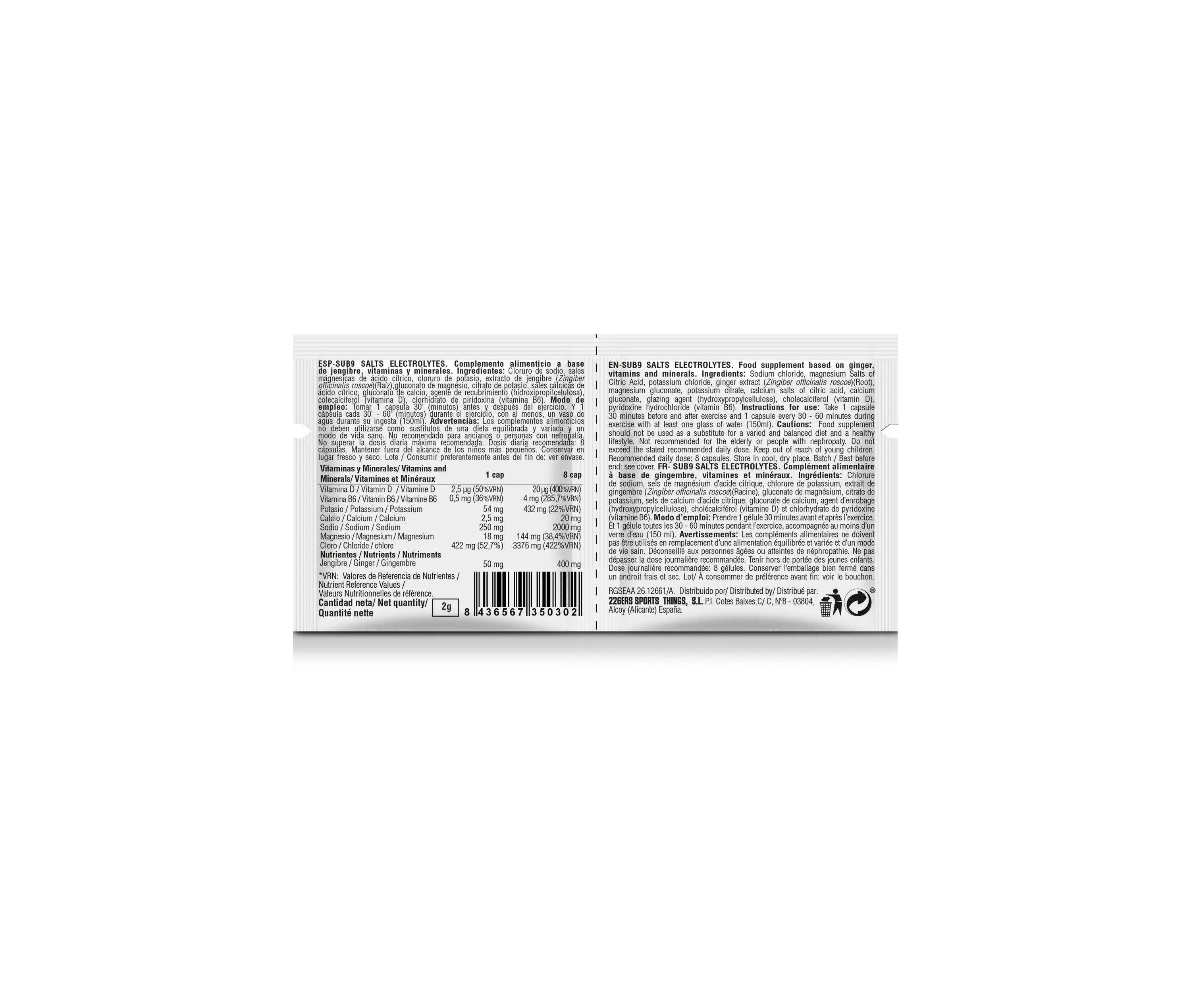 SUB9 SALTS ELECTROLYTES 40 Duplo 3/4