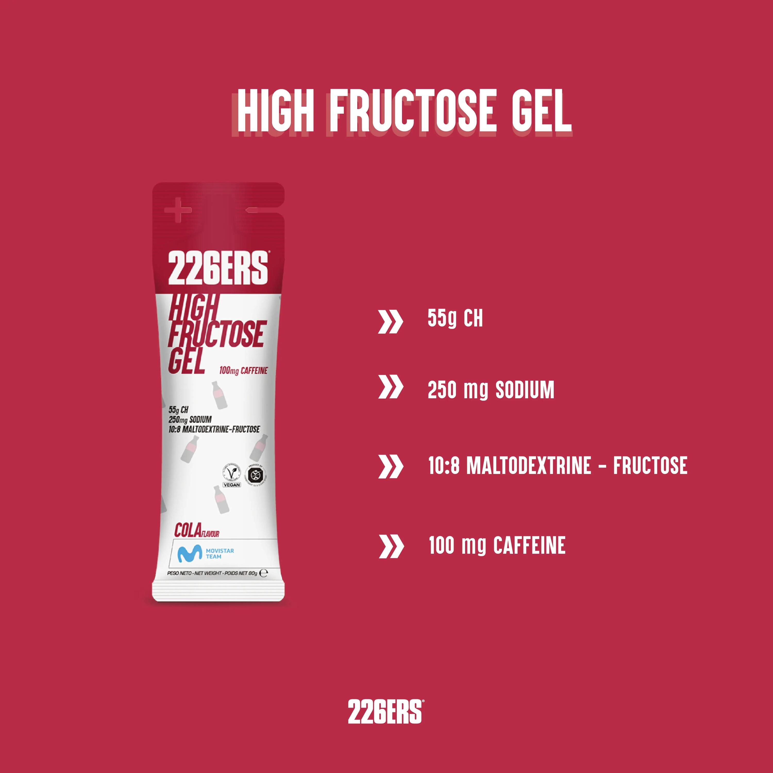 HIGH FRUCTOSE GEL 24x80g CAFFEINE 100mg COLA 3/7