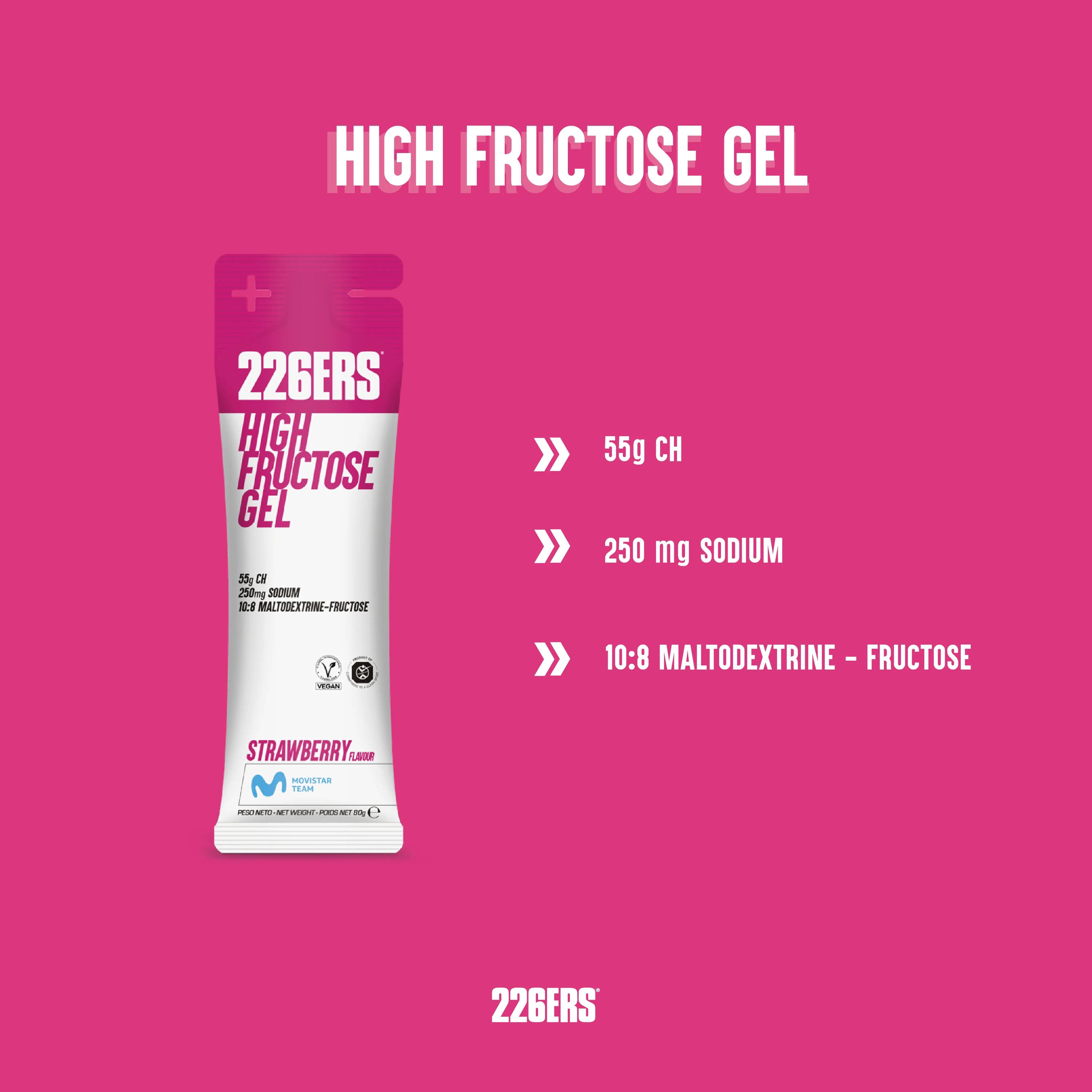 HIGH FRUCTOSE GEL 24x80g STRAWBERRY 3/6
