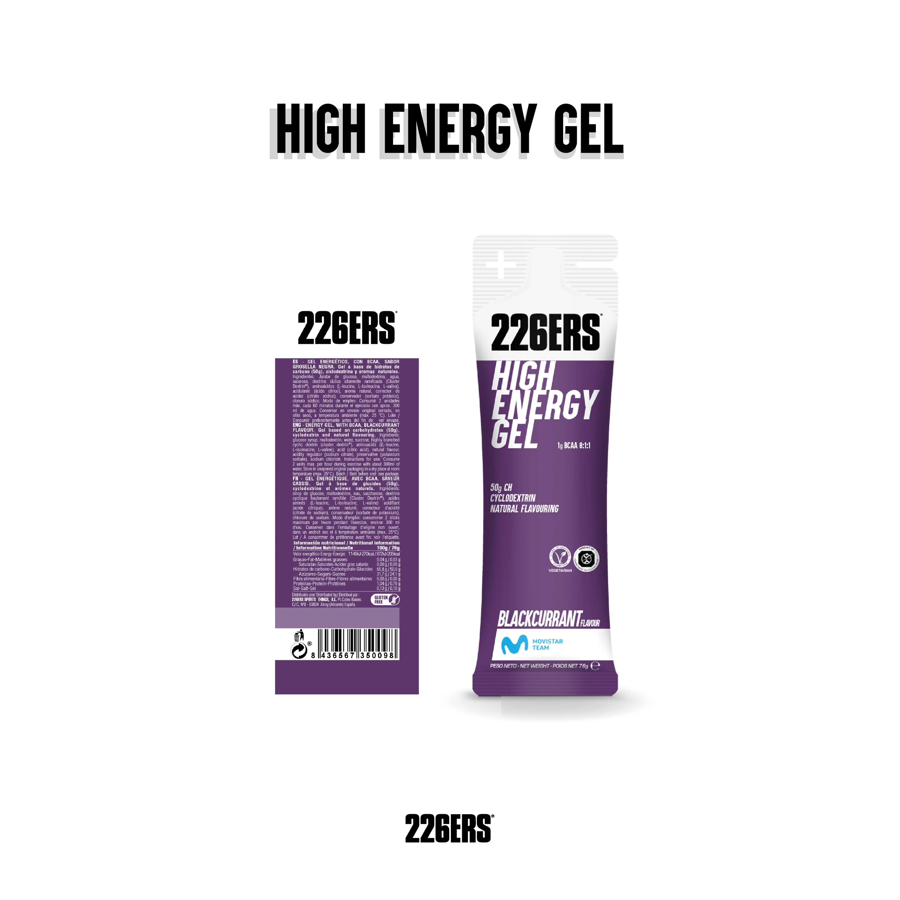 HIGH ENERGY GEL Pack 6x76g BCAA BLACKCURRANT 2/6