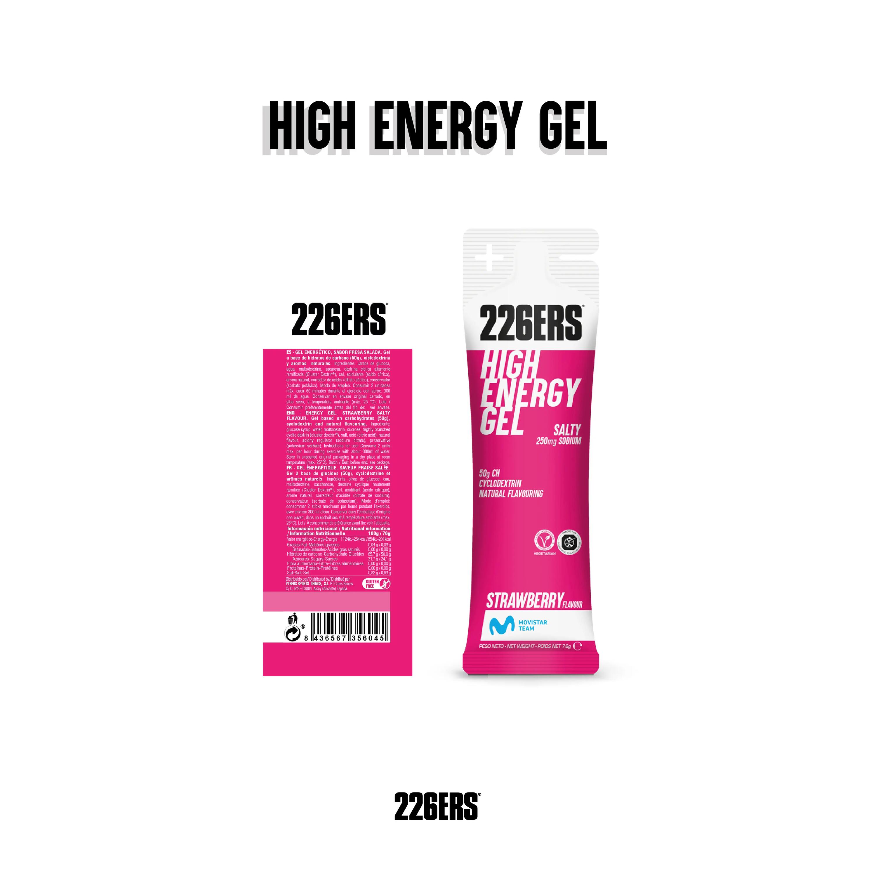 HIGH ENERGY GEL 24x76g SALTY STRAWBERRY 2/6