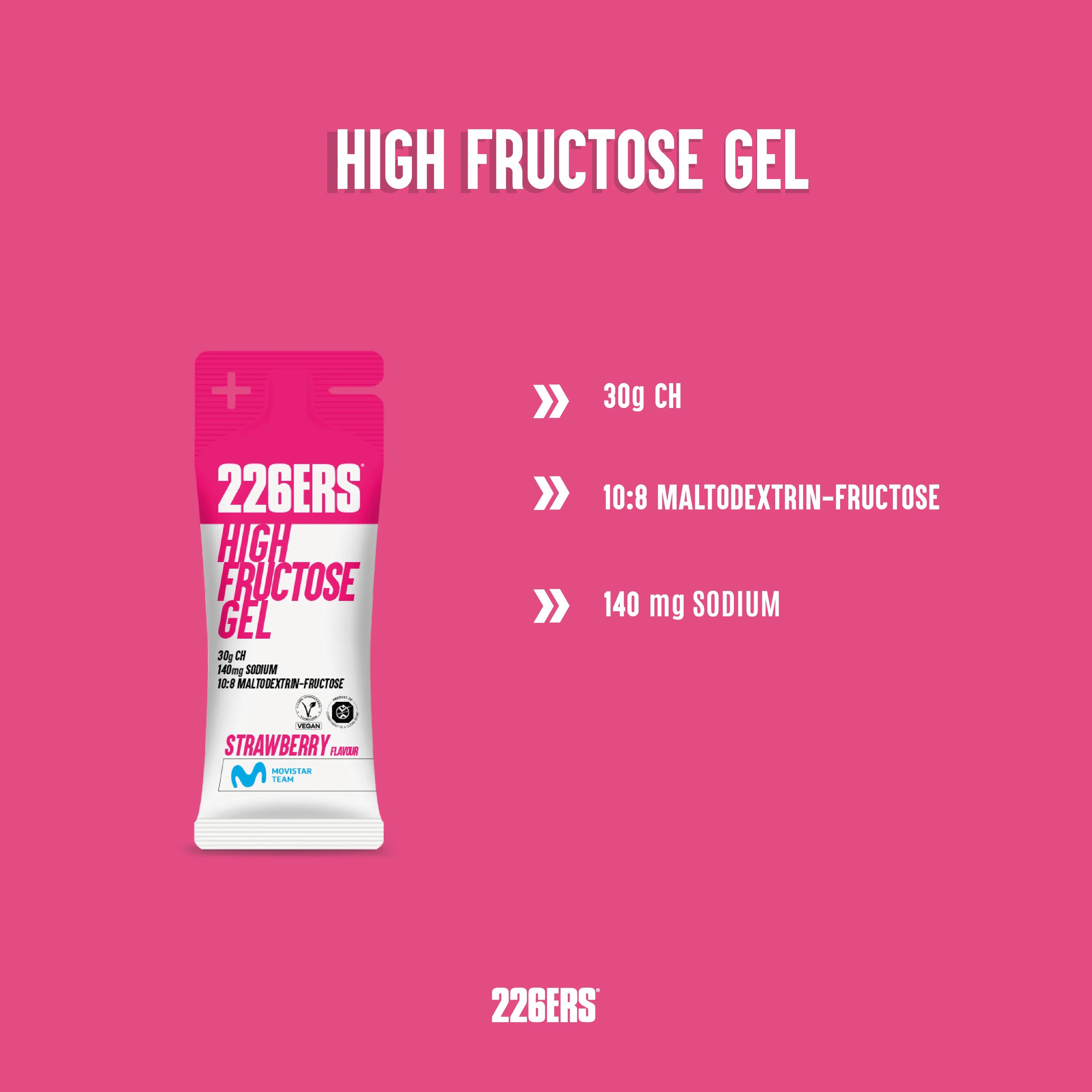 HIGH FRUCTOSE GEL 32x44g STRAWBERRY 3/6
