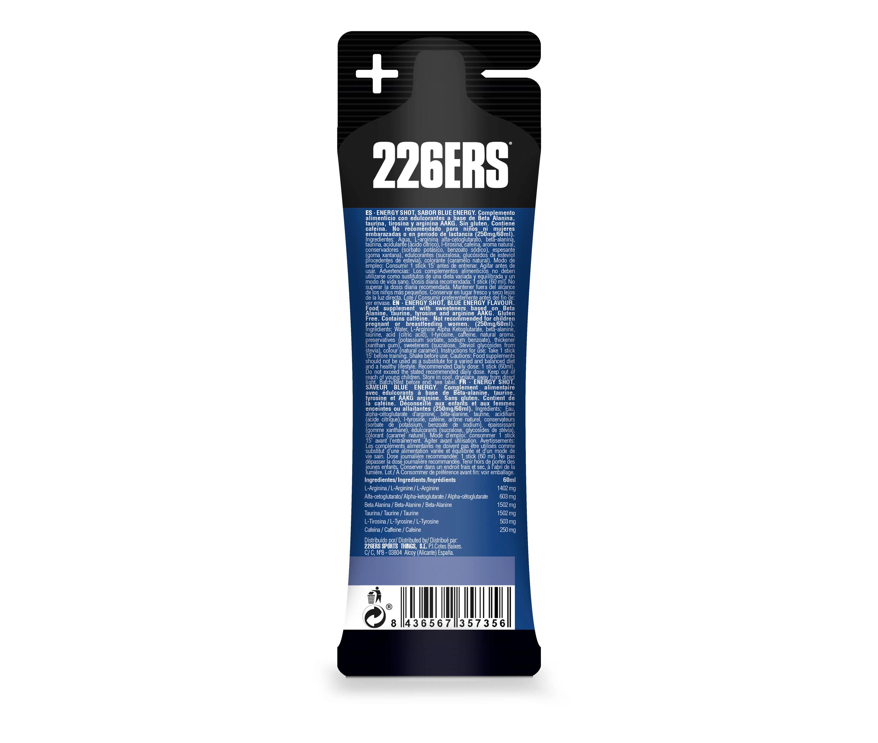 ENERGY SHOT STICK 60ml ENERGY EXTREM 250mg CAFF 2/6