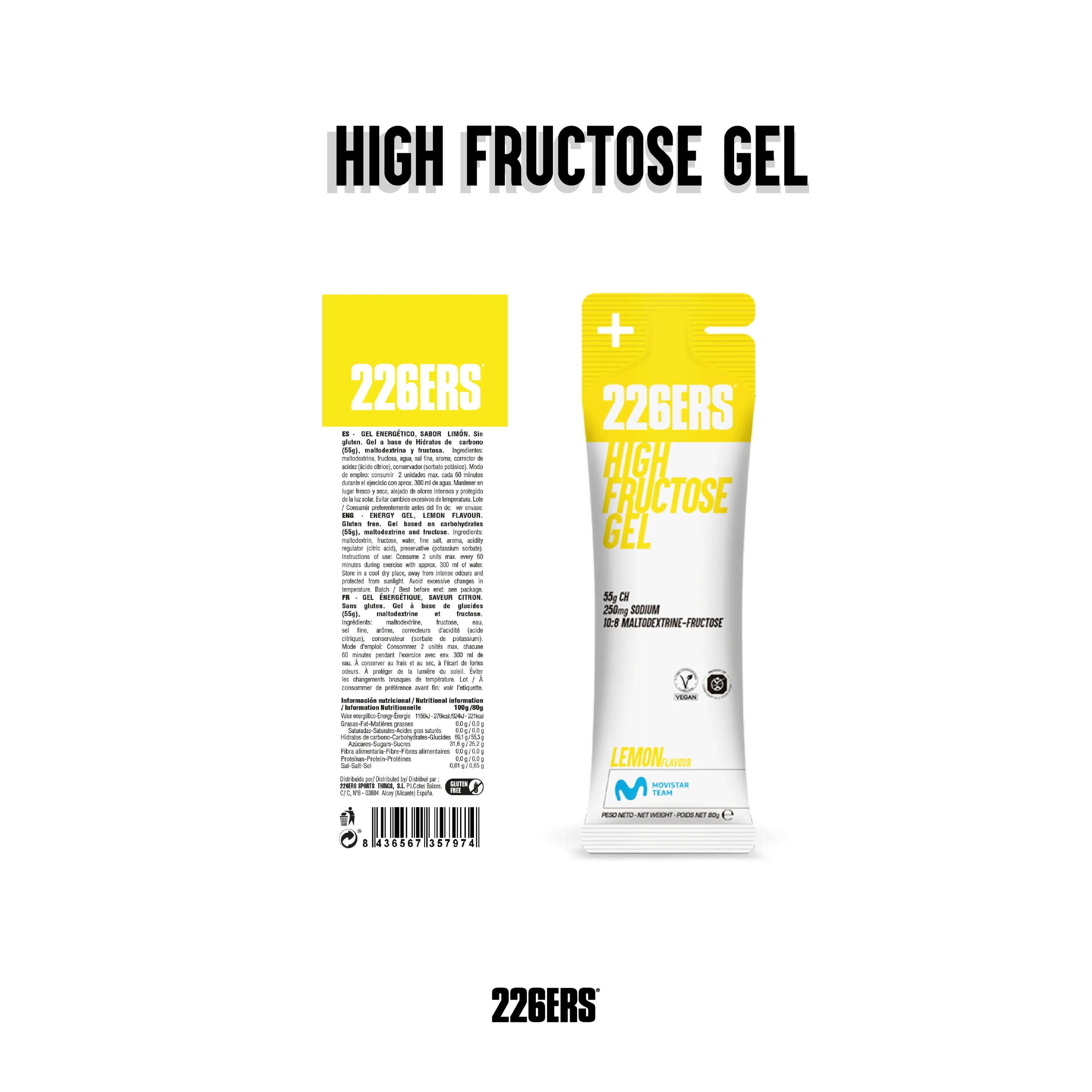 HIGH FRUCTOSE GEL 24x80g LEMON 2/7