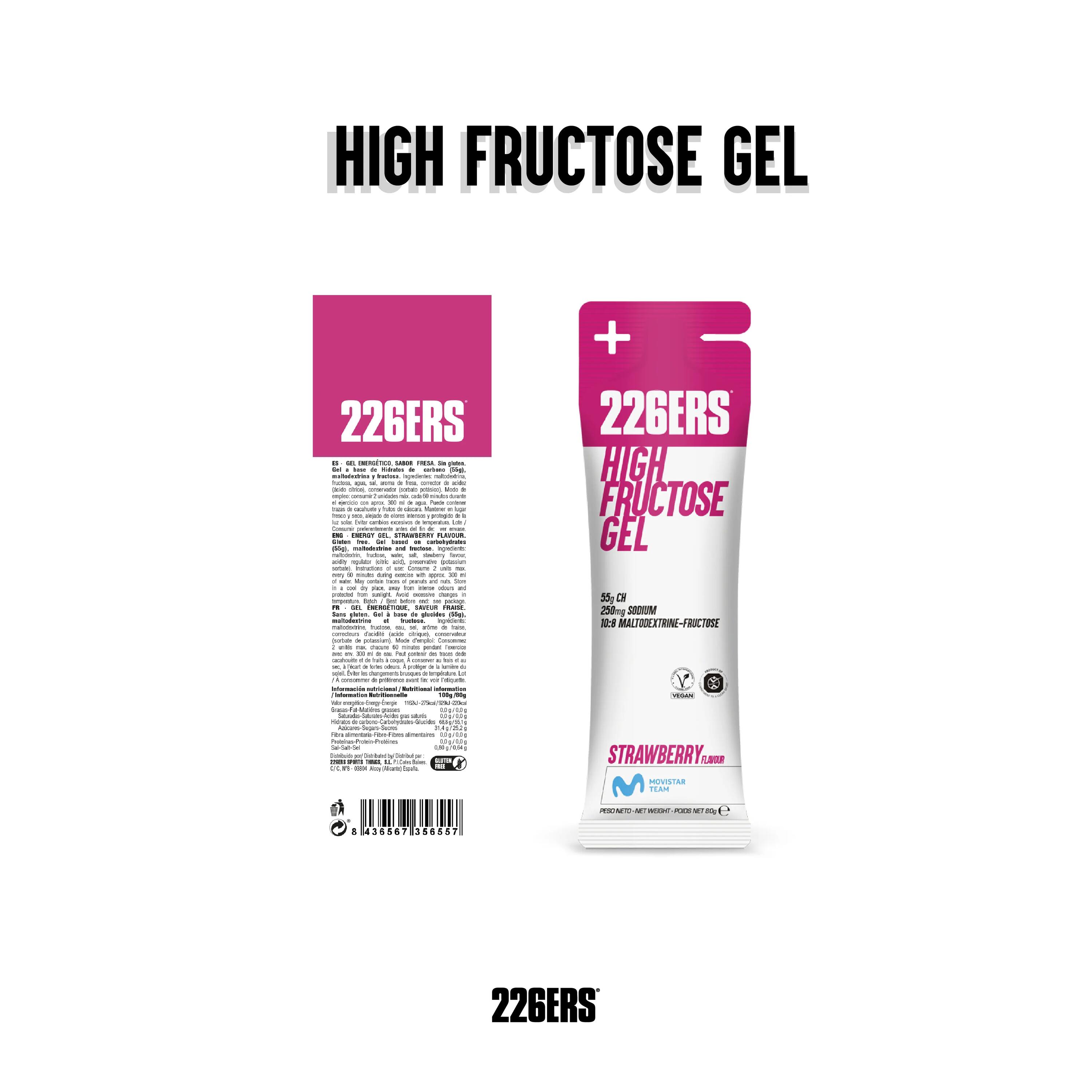 HIGH FRUCTOSE GEL 24x80g STRAWBERRY 2/6