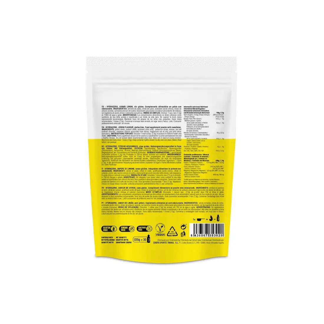HYDRAZERO DRINK 225g LEMON 2/6