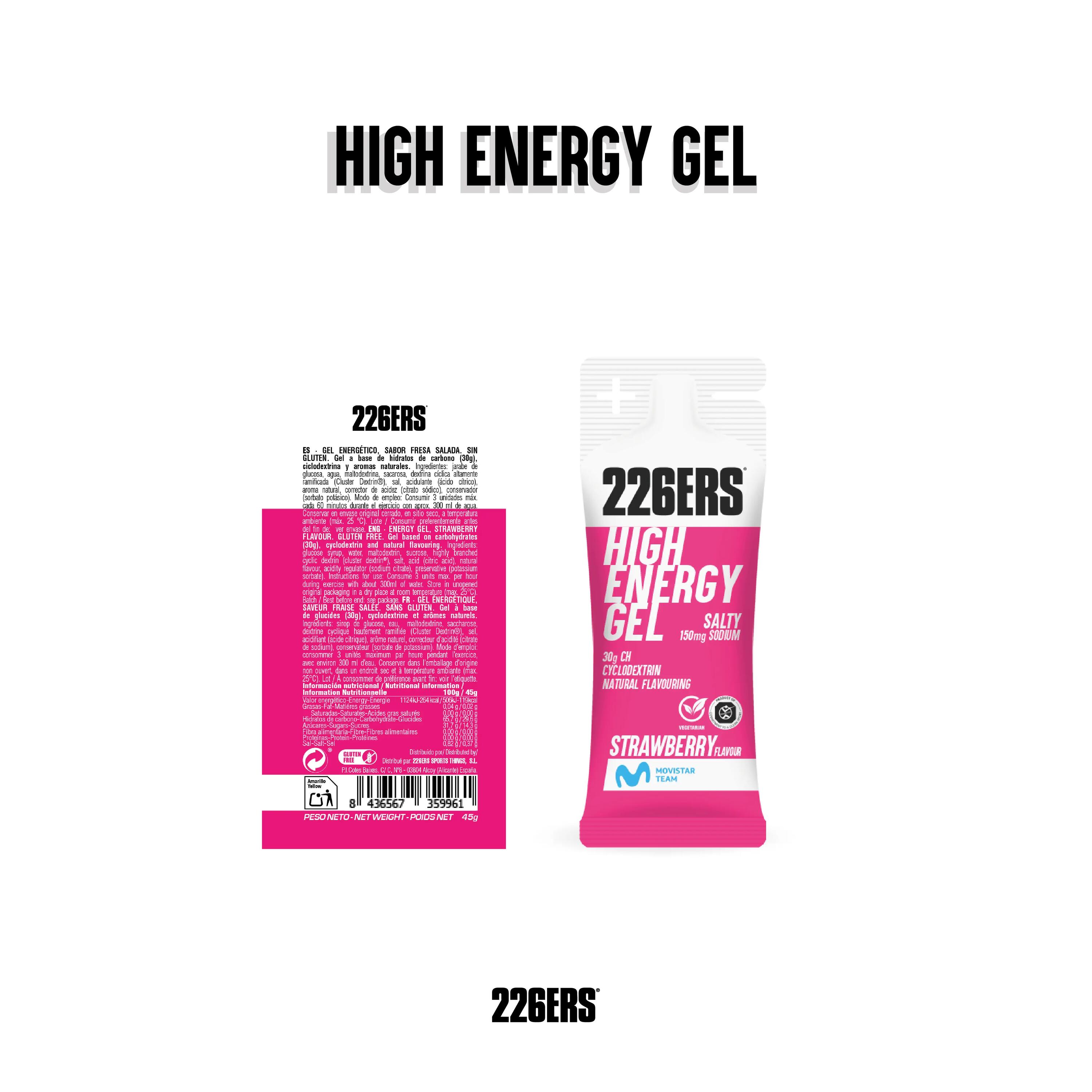 HIGH ENERGY GEL 32x45g SALTY STRAWBERRY 2/5