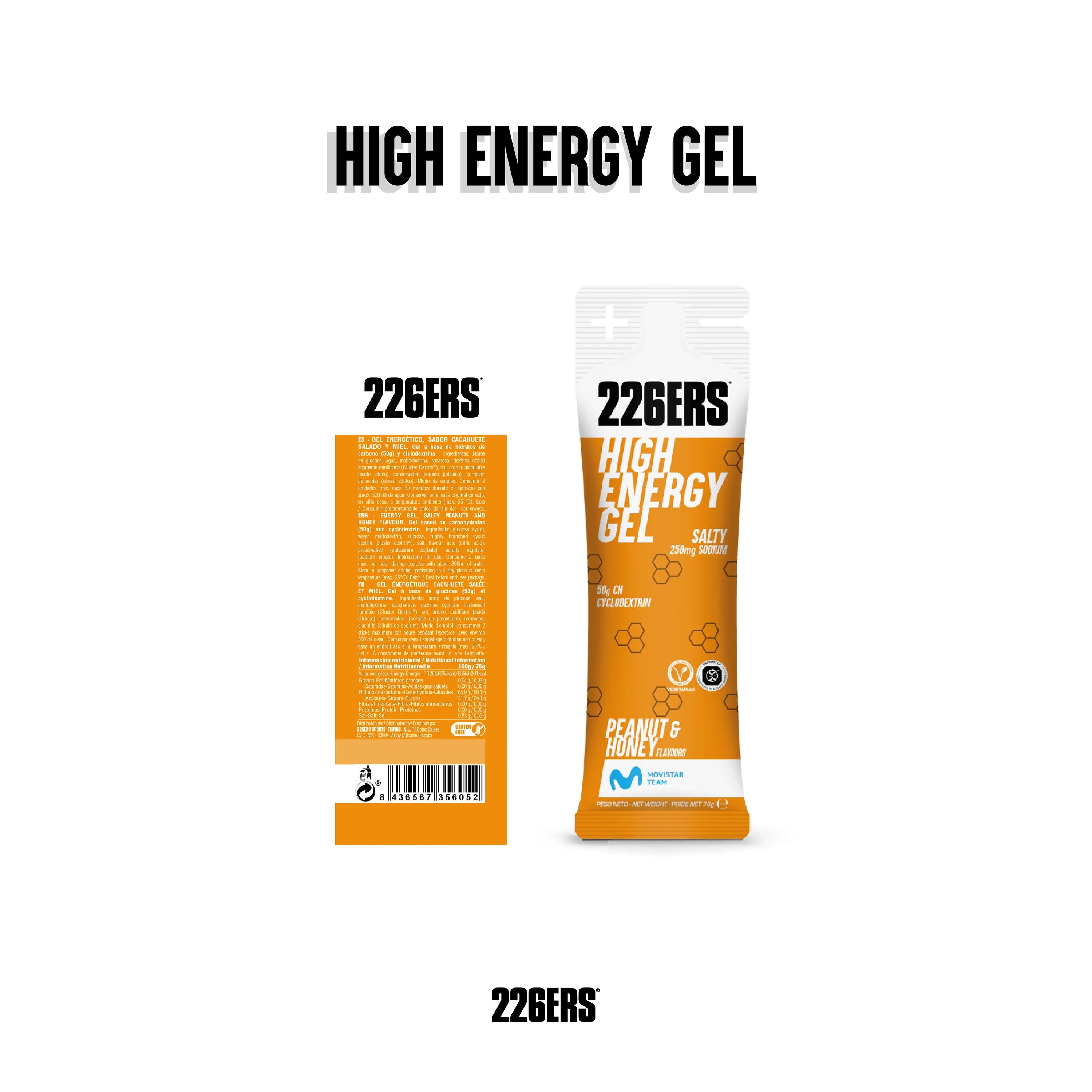 HIGH ENERGY GEL 24x76g SALTY PEANUT & HONEY 2/6