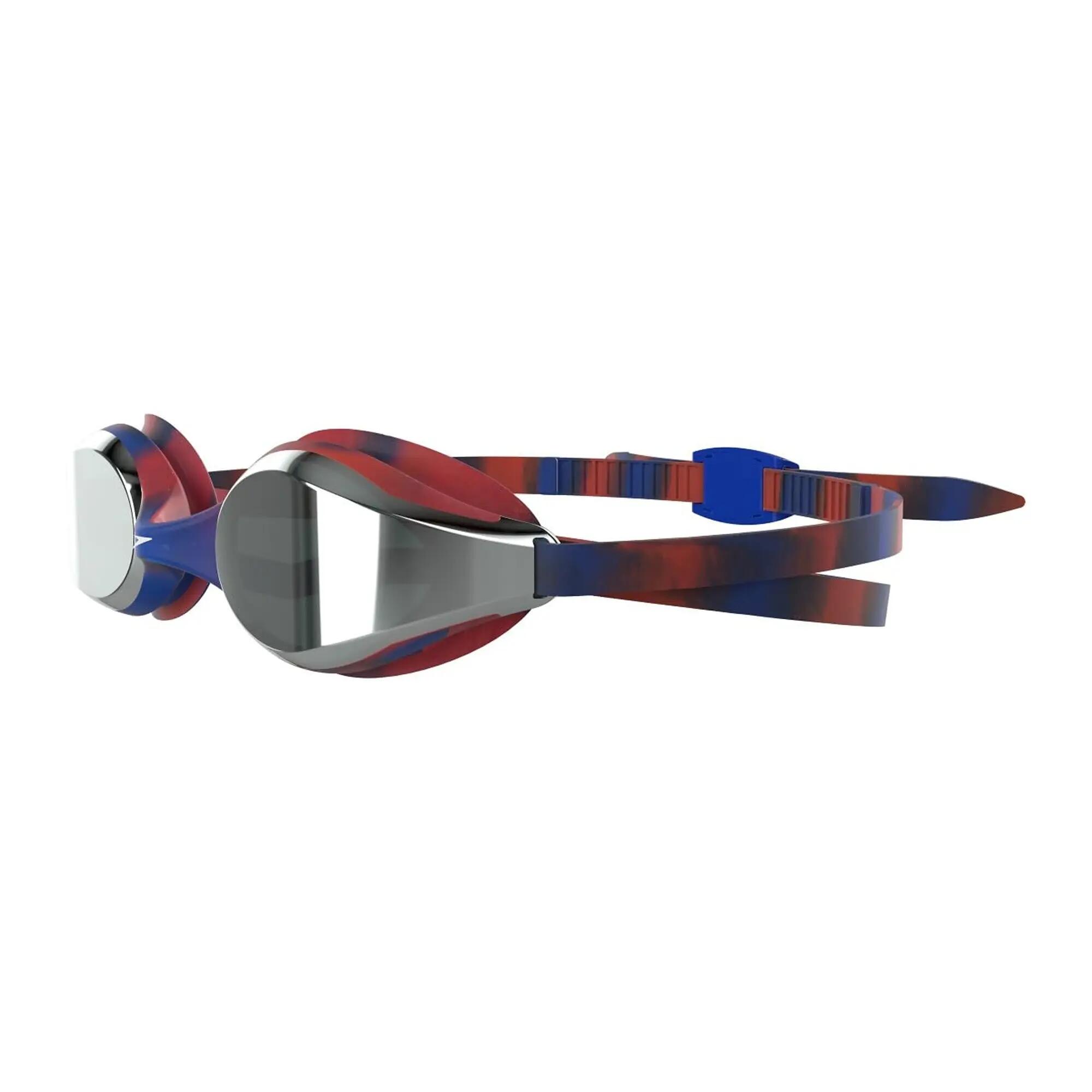 Childrens/Kids 2024 Hyper Flyer Mirror Swimming Goggles (Navy/Red) 4/4