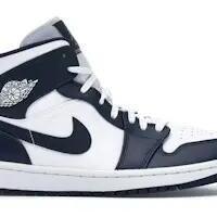 Jordan 1 Mid White Metallic Gold Obsidian