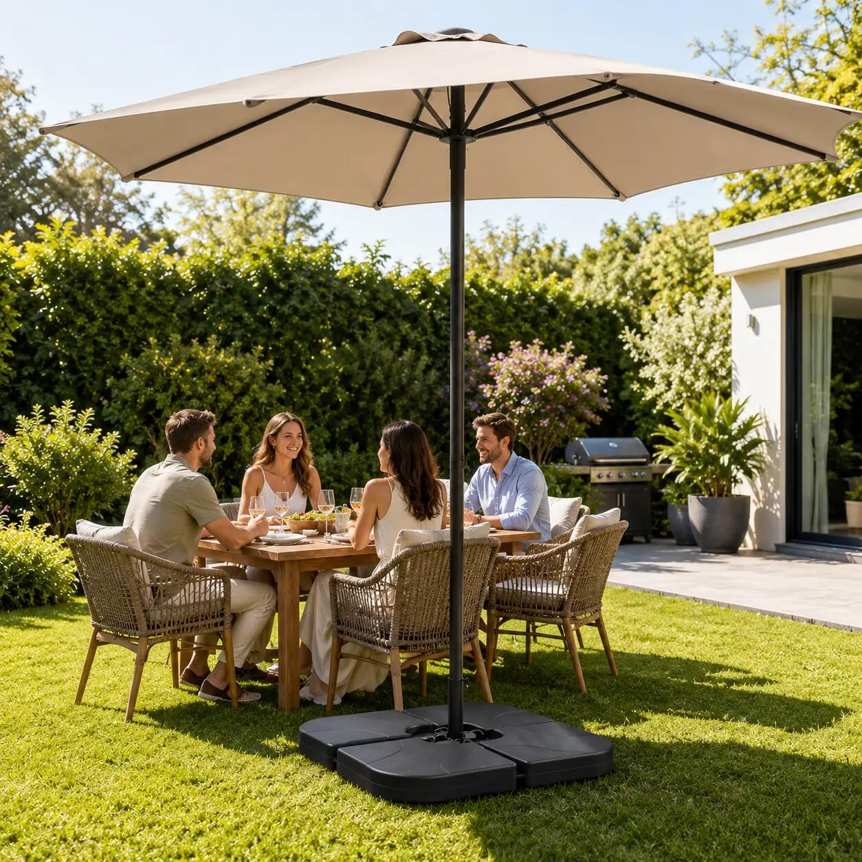 Base modulaire pour parasol 4 pièces remplissable noire 3/7