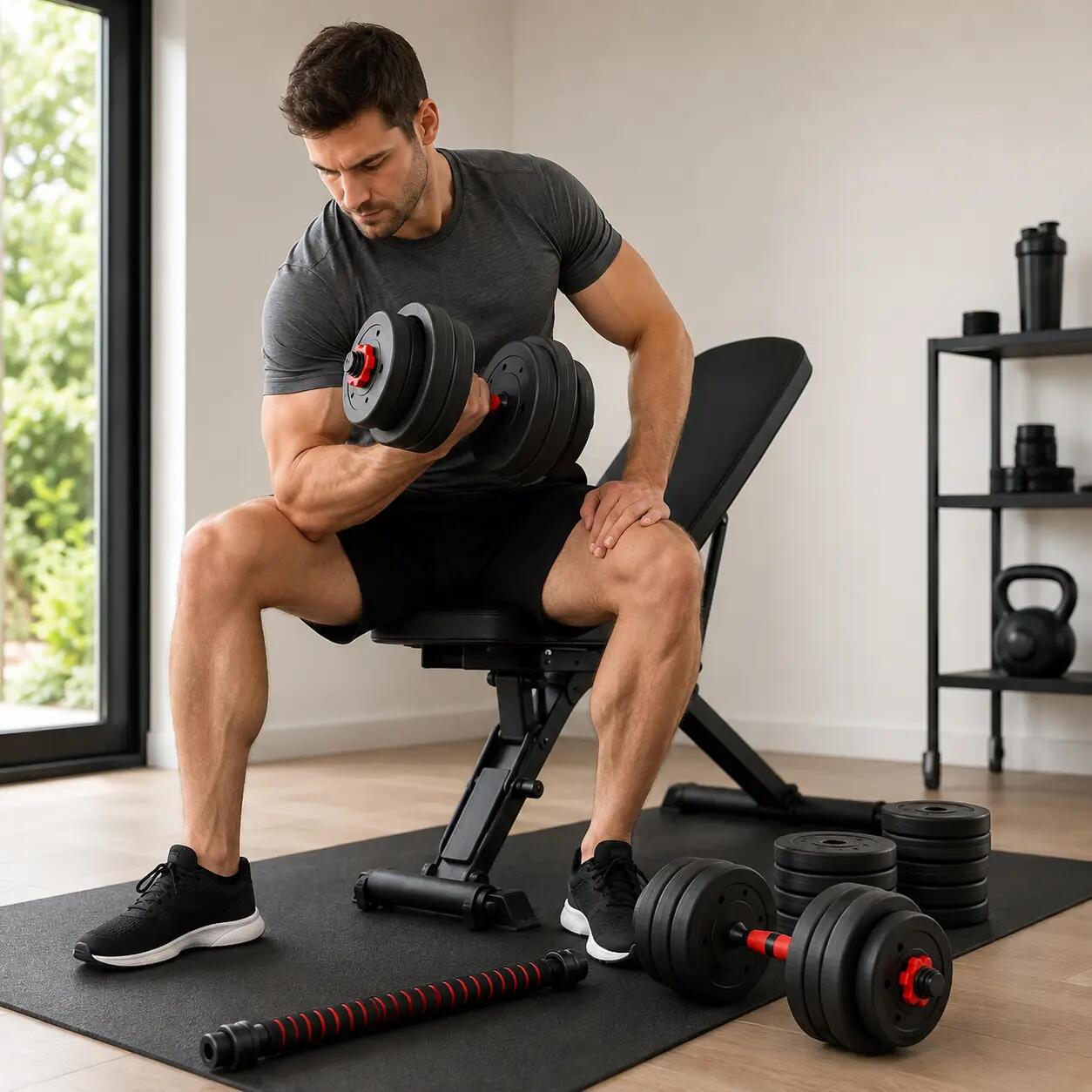 Manubri regolabili con barra multifunzione 30 kg 2/7