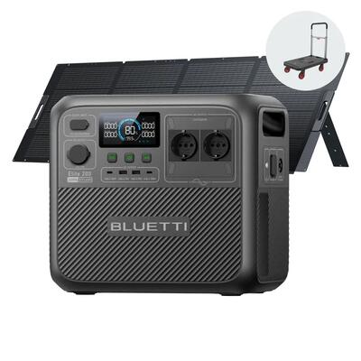 Powerstation bluetti elite 200 v2 2073wh + 350w paneel, thuis&camping noodstroom