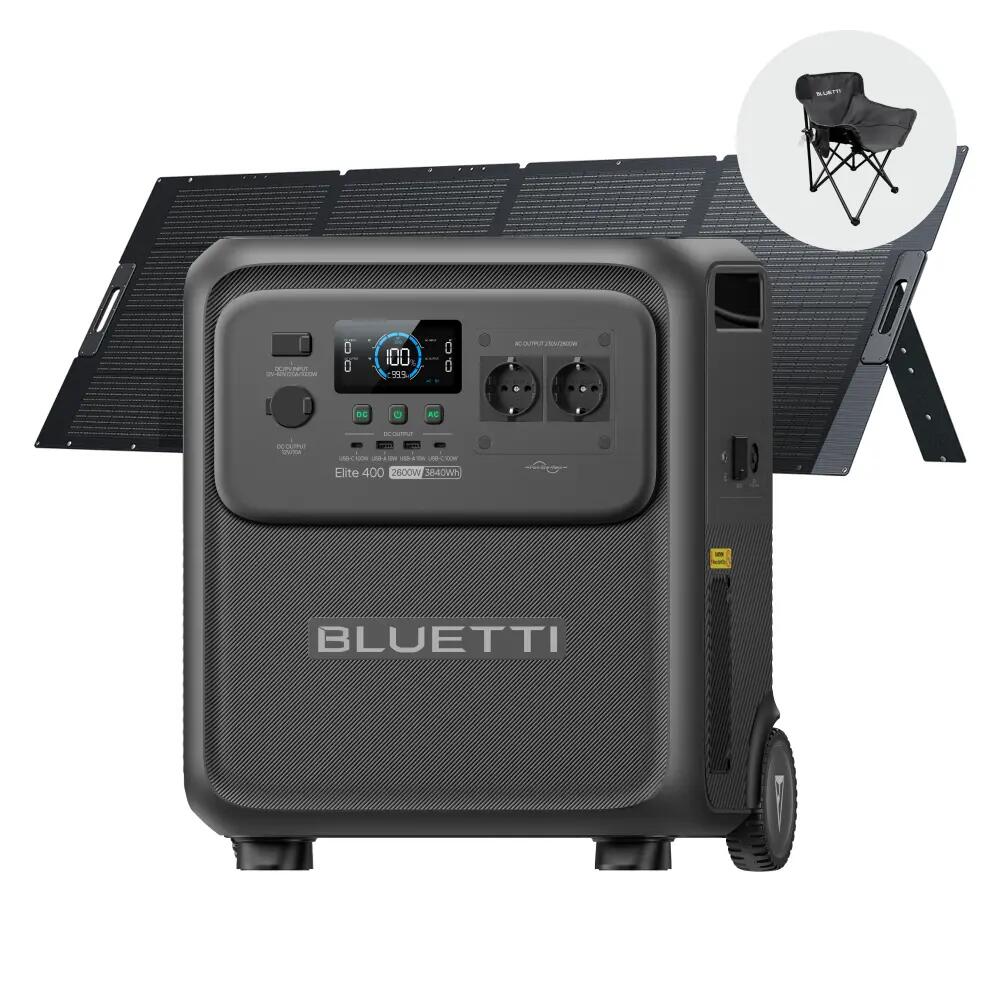 Elite400+350W 3840Wh BLUETTI Power Station with Wheels for Home Backup,Outdoor