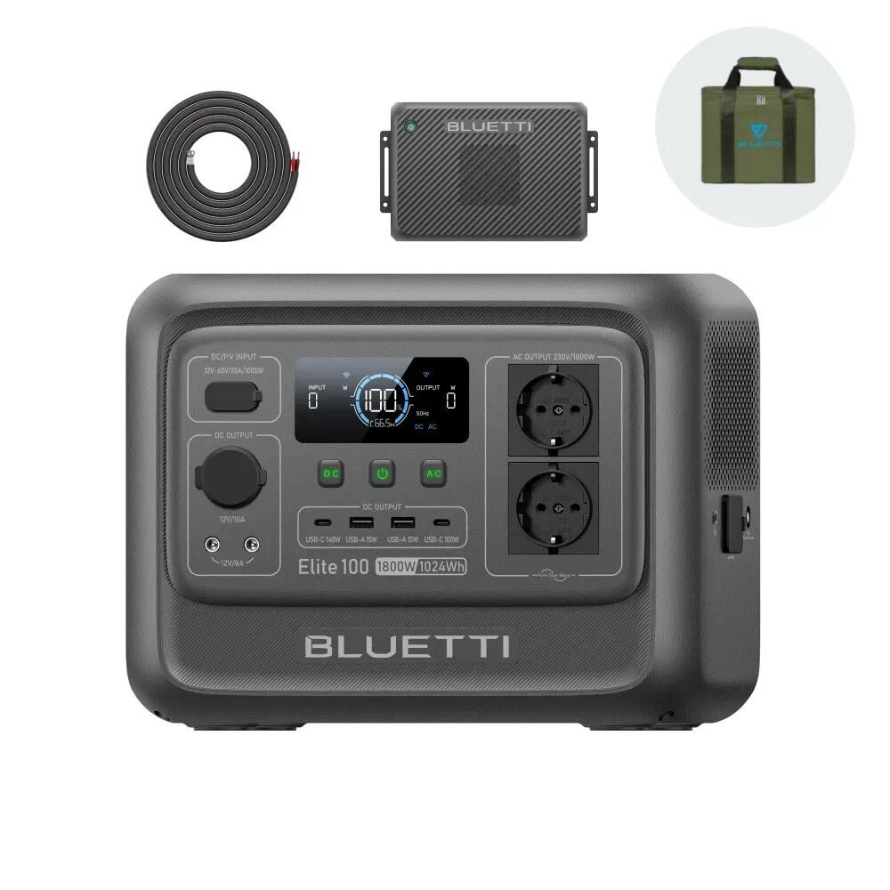 Elite 100 V2 BLUETTI станция +устройство2, 1024Wh за пътувания с кола, екскурзии