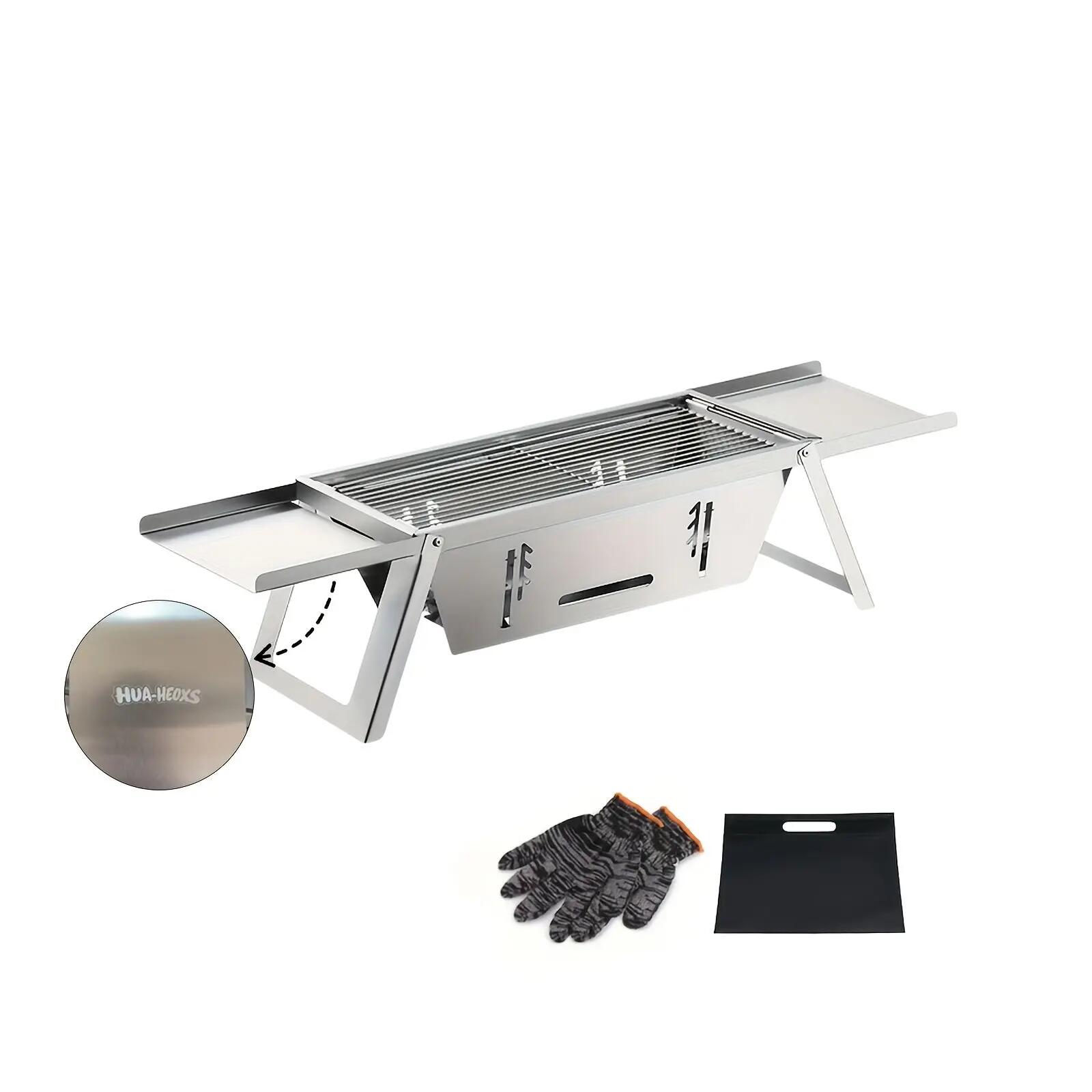 Portable Folding Charcoal Grill Stainless Steel BBQ