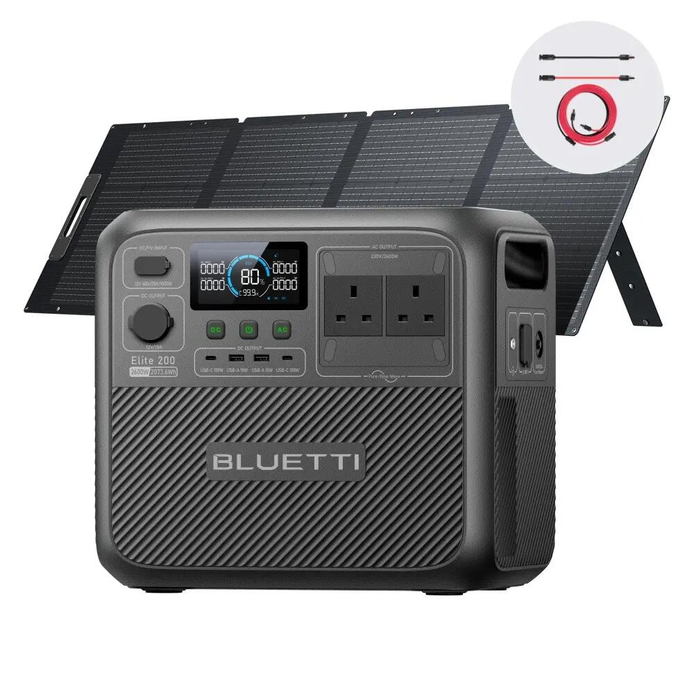 Elite 200 V2 BLUETTI solar generator 2073Wh+PV200 for camping,emergency power