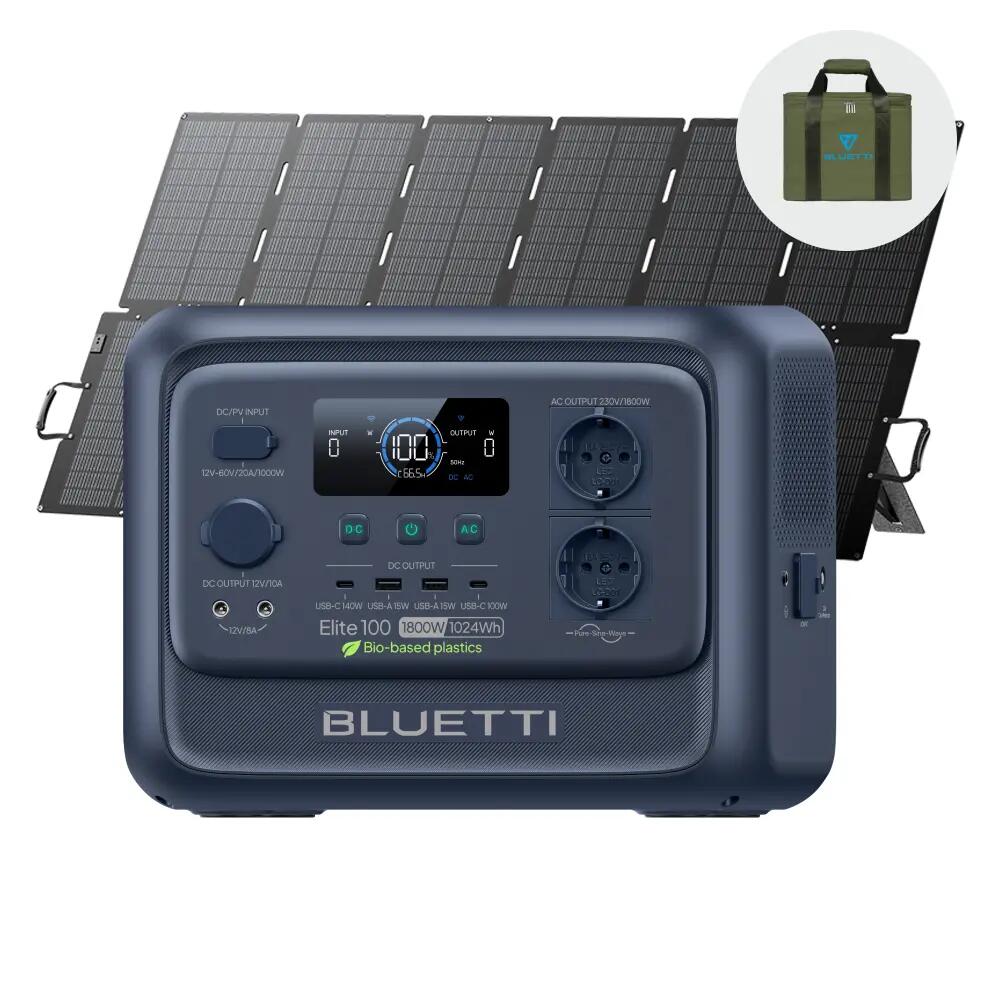 Elite 100 V2 + 500W, 1024Wh BLUETTI power station for camping and emergencies