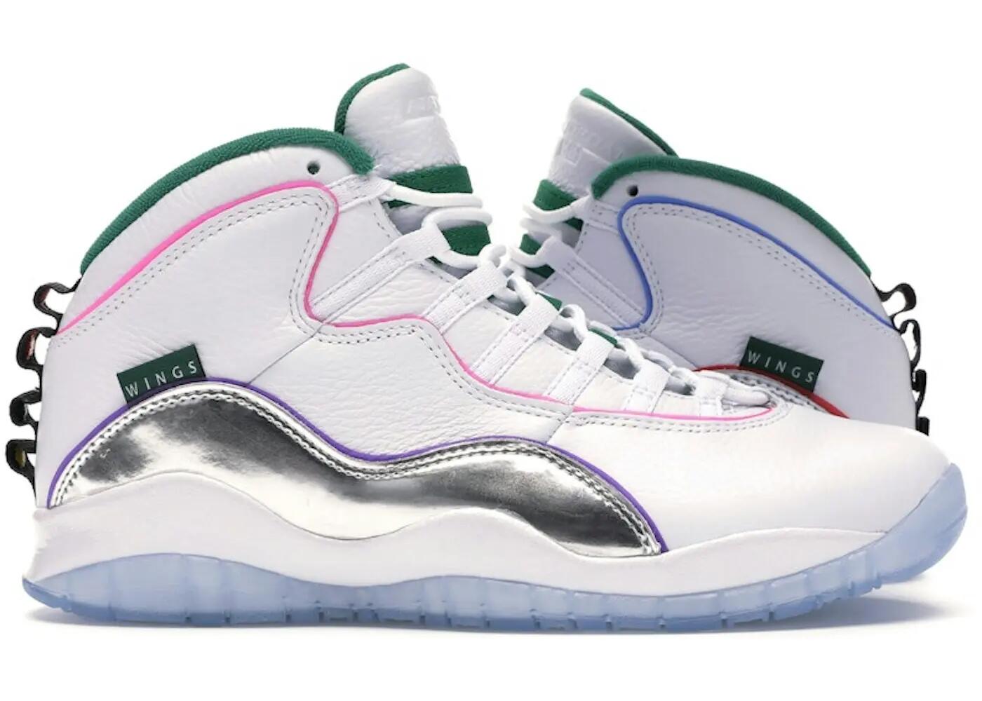 Herren - Basketball - Schuhe - Air Jordan 10 Wings - weiß/clover/chrome/schwarz 2/3