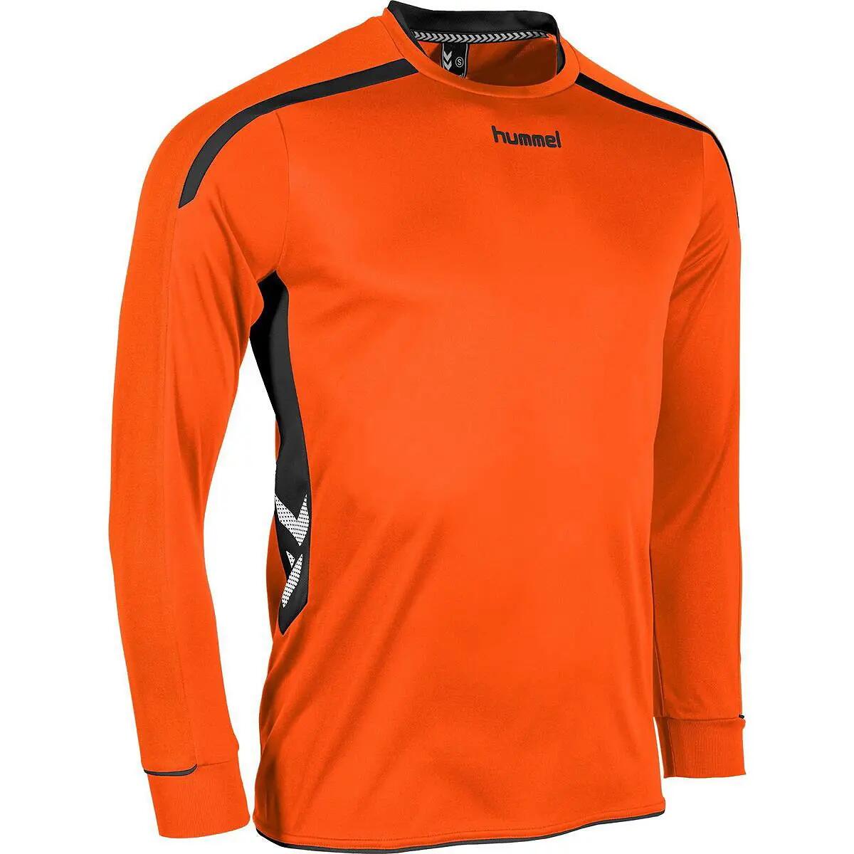 Herren - fußball - trikot - langarm - preston - orange/schwarz 3/5
