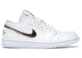 scarpe - walking - donna - low-top - jordan 1 - bianco/oro 3/3