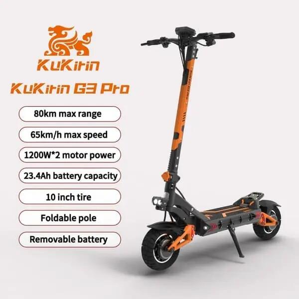 Patinete eléctrico Kukirin G2 Ultra 2 × 800W 48V plegable 2/12