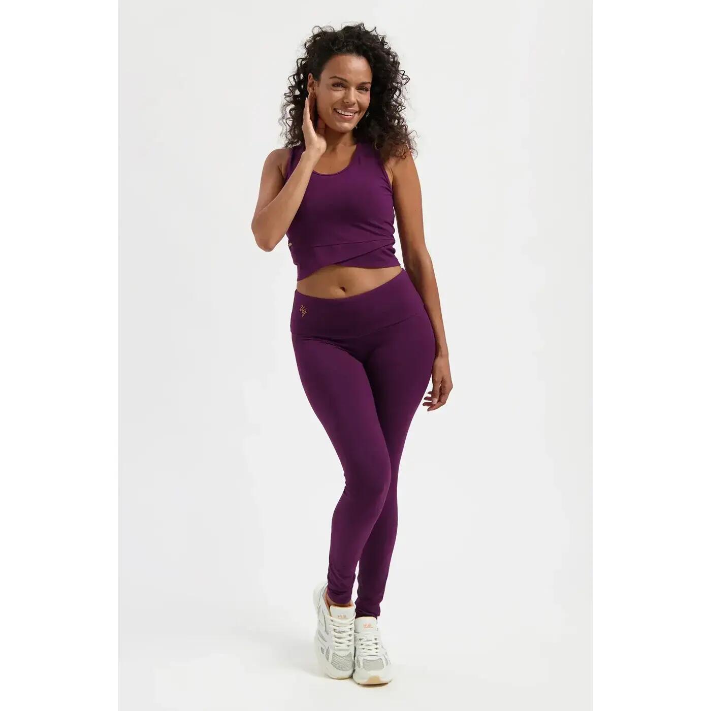 Crop Top de Yoga et Pilates Sati à Nœud – Aubergine 6/6