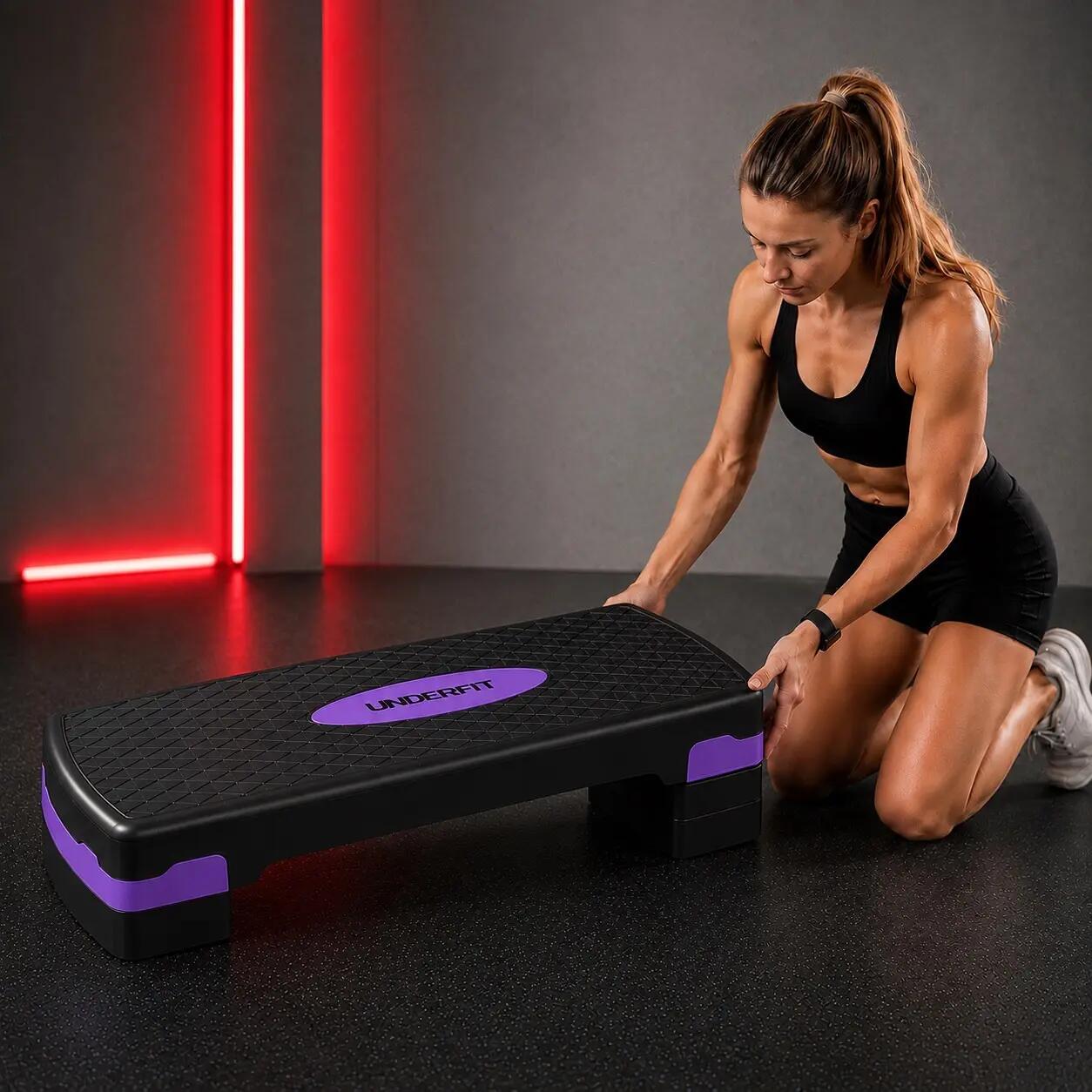 Step do ćwiczeń 3-stopniowy UNDERFIT PowerStep fioletowy 6/6