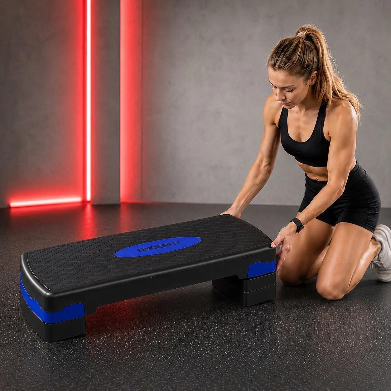 Step do ćwiczeń 3-stopniowy UNDERFIT PowerStep niebieski 6/6