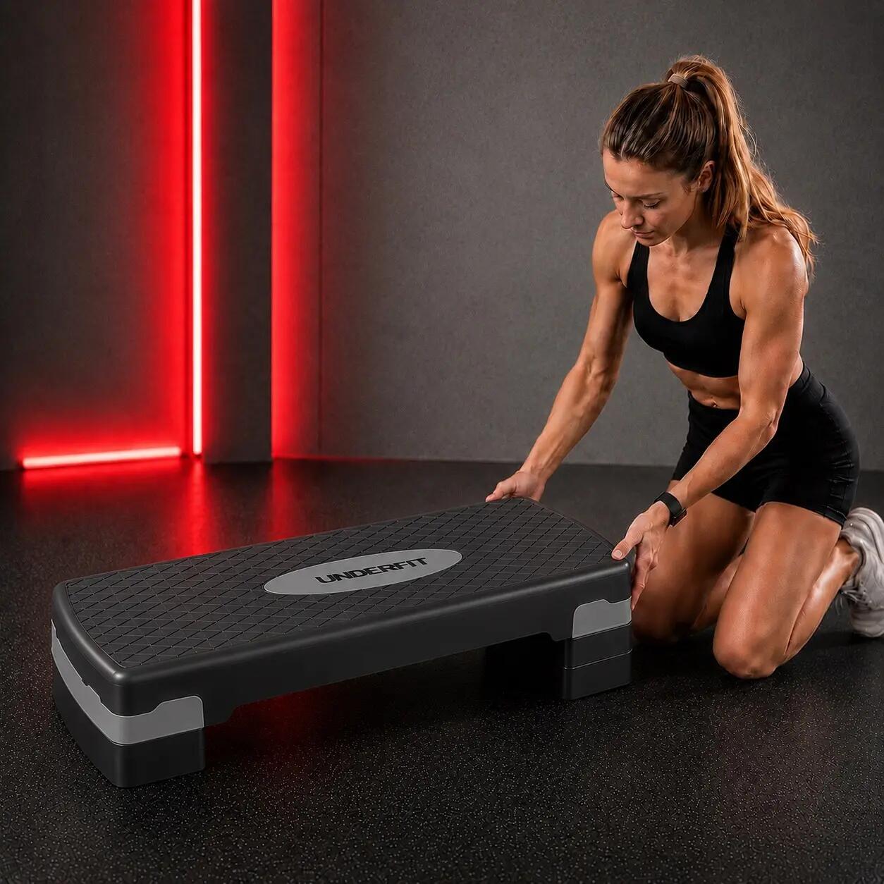 Step do ćwiczeń 3-stopniowy UNDERFIT PowerStep szary 6/6