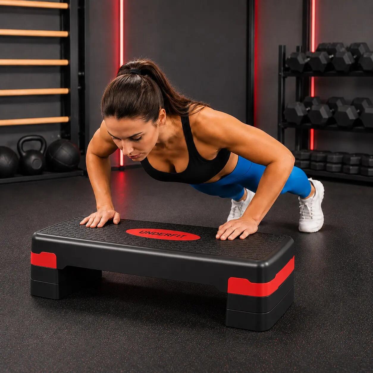Step do ćwiczeń 3-stopniowy UNDERFIT PowerStep czerwony 4/6