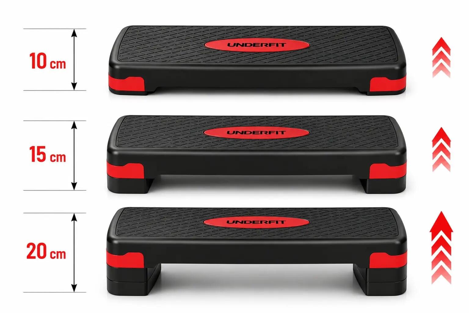 Step do ćwiczeń 3-stopniowy UNDERFIT PowerStep czarny 3/6