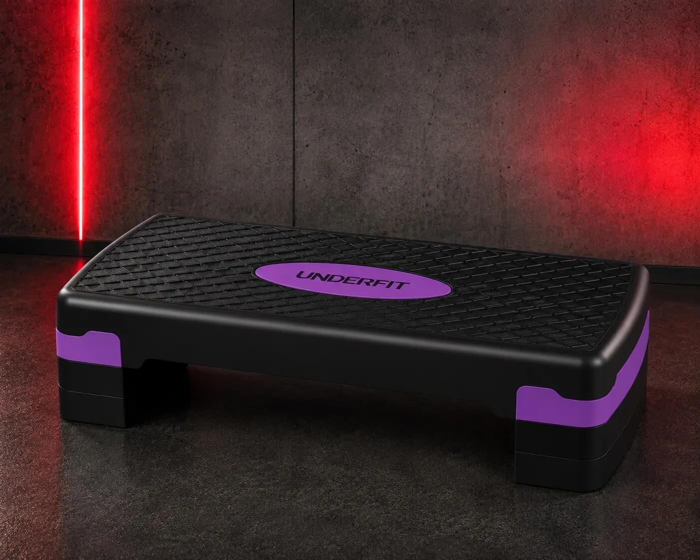 Step do ćwiczeń 3-stopniowy UNDERFIT PowerStep fioletowy 2/6